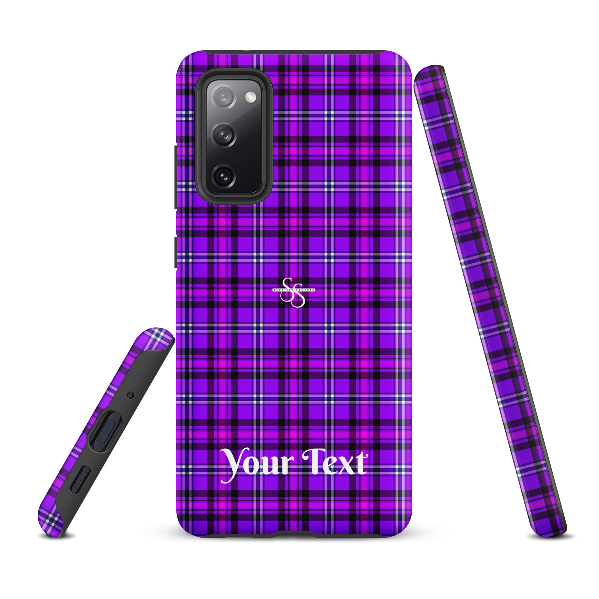 Personalized Electric Violet and Fuchsia Plaid Samsung Tough Case - Scottish Squares