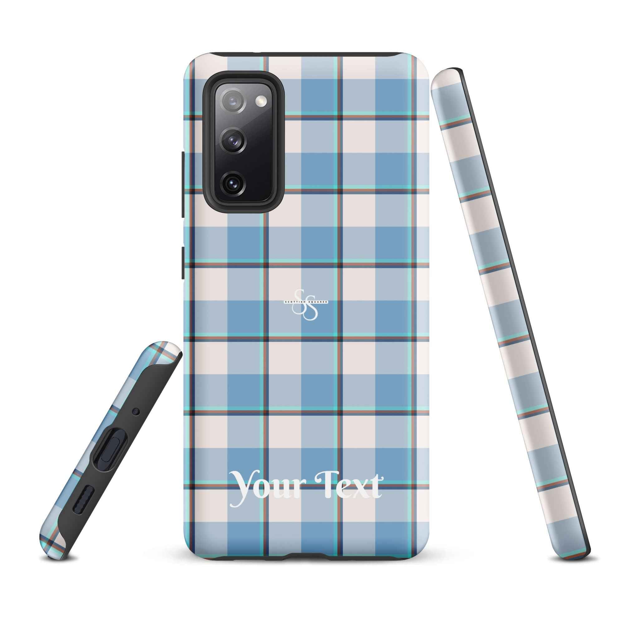 Personalized Pink Cloud and Blue Lagoon Plaid Samsung Tough Case - Scottish Squares
