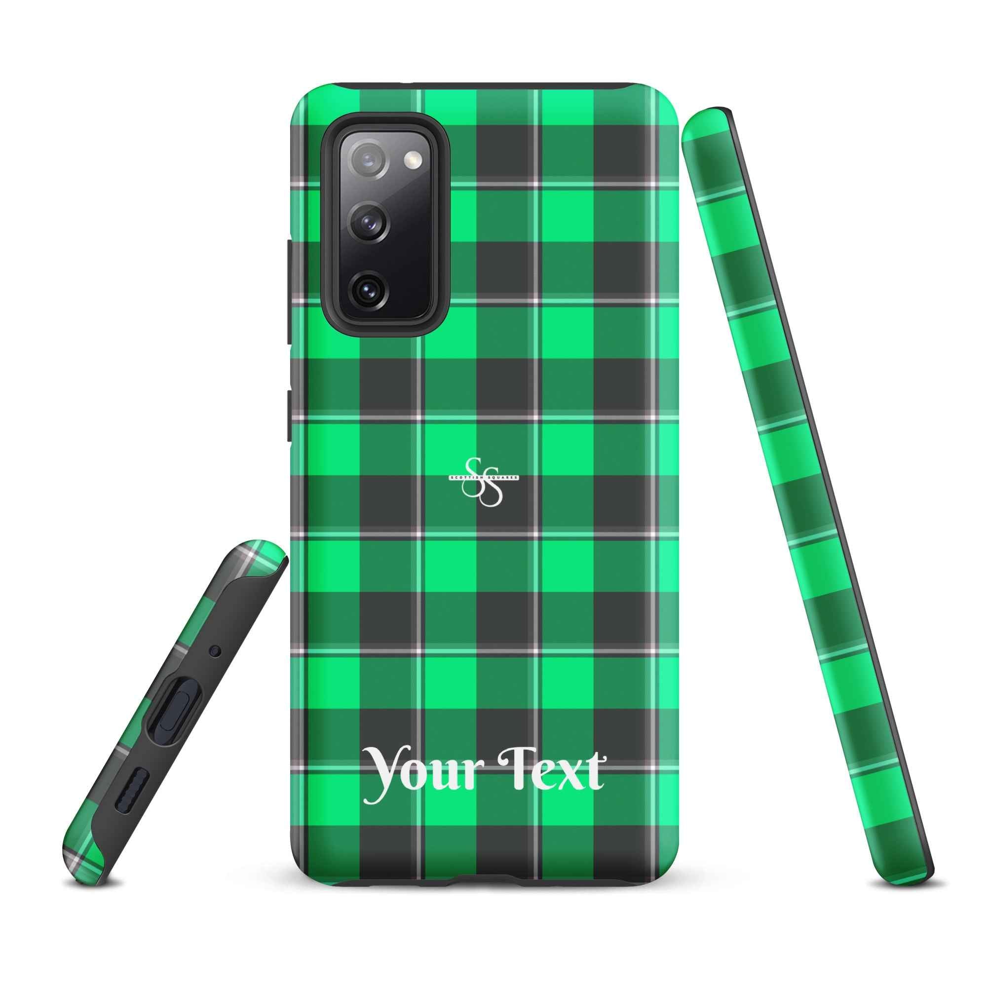 Personalized Spring Green and Finlandia Plaid Samsung Tough Case - Scottish Squares