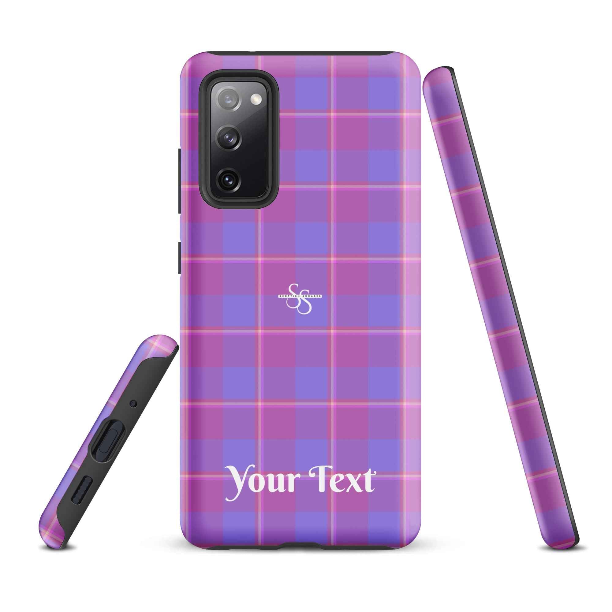 Personalized Viola and Dull Lavender Plaid Samsung Tough Case - Scottish Squares