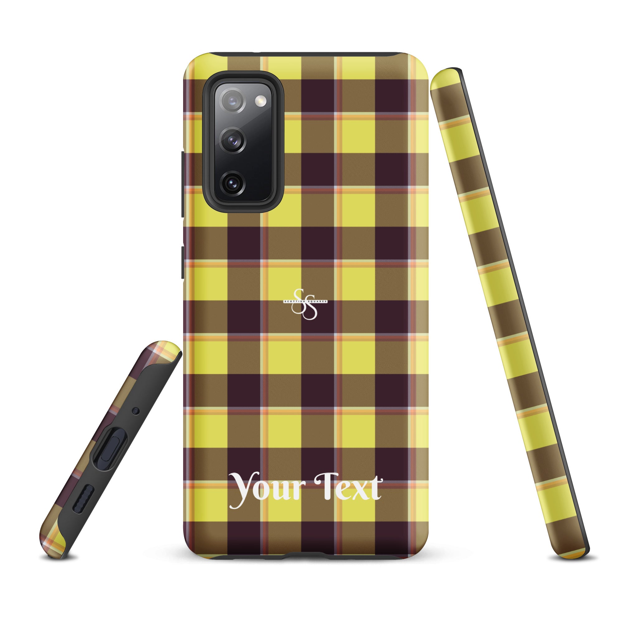 Personalized Flax and Livid Brown Plaid Samsung Tough Case - Scottish Squares
