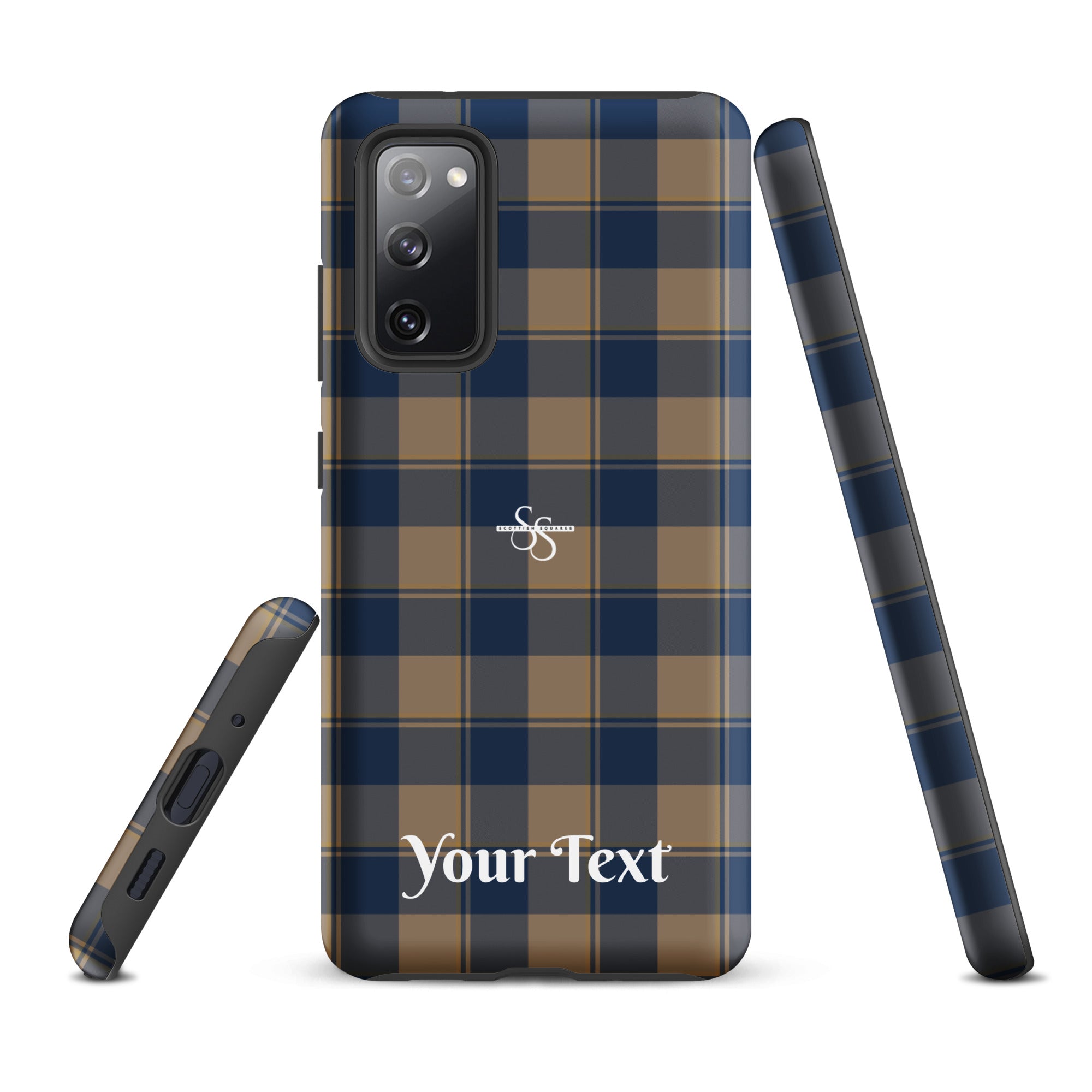 Personalized Cello and Donkey Brown Plaid Samsung Tough Case - Scottish Squares