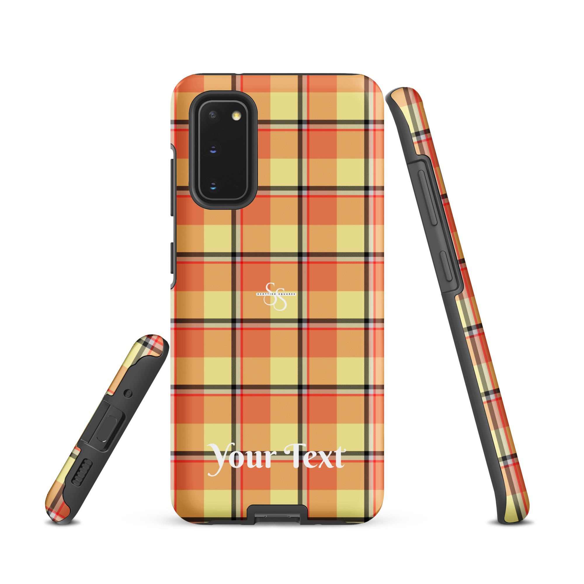 Personalized Claystone and Morning Mist Plaid Samsung Tough Case - Scottish Squares