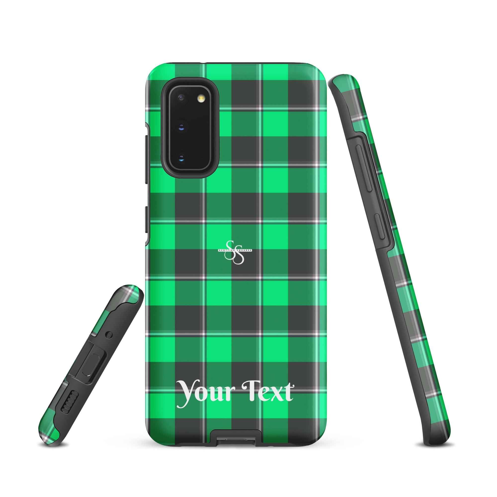 Personalized Spring Green and Finlandia Plaid Samsung Tough Case - Scottish Squares