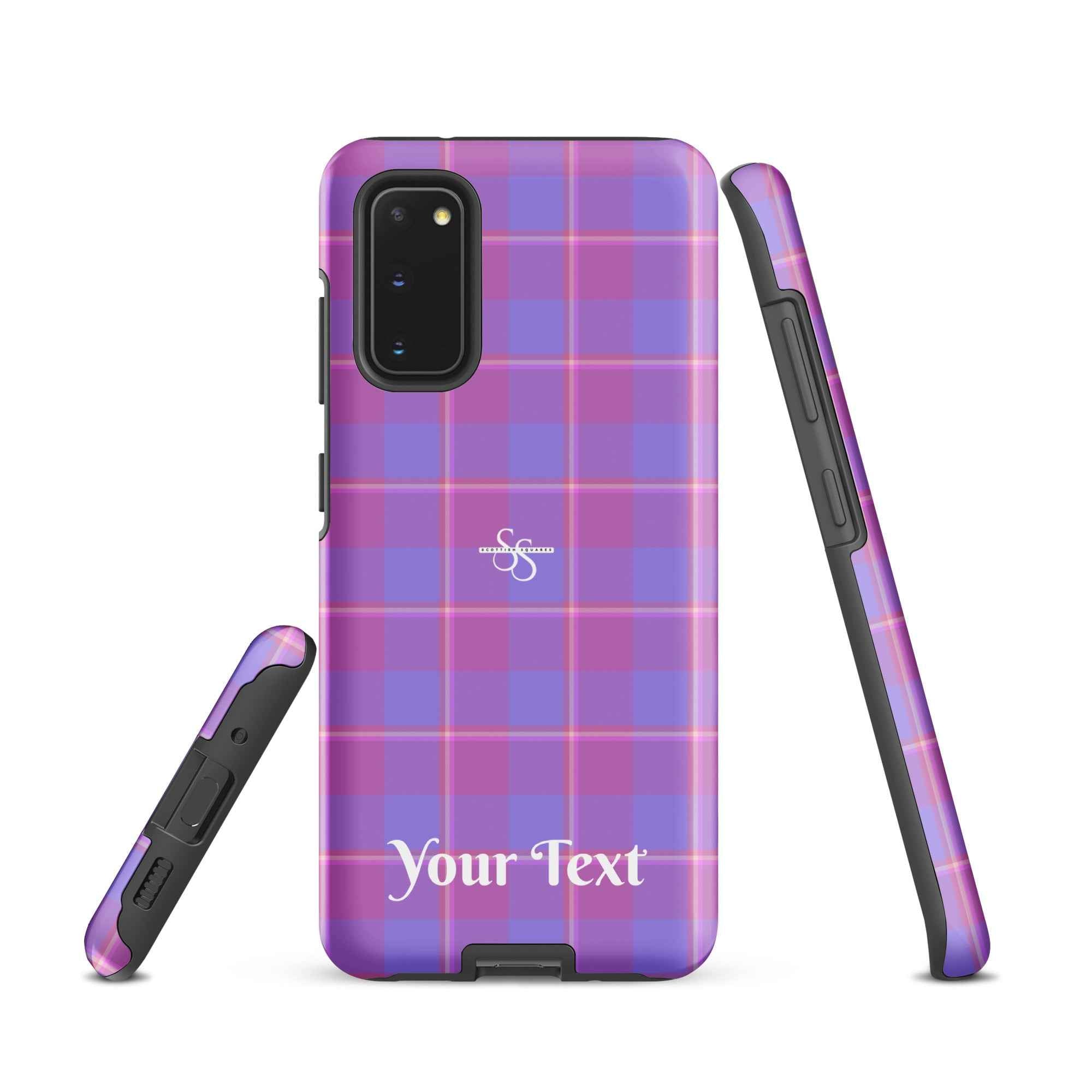 Personalized Viola and Dull Lavender Plaid Samsung Tough Case - Scottish Squares