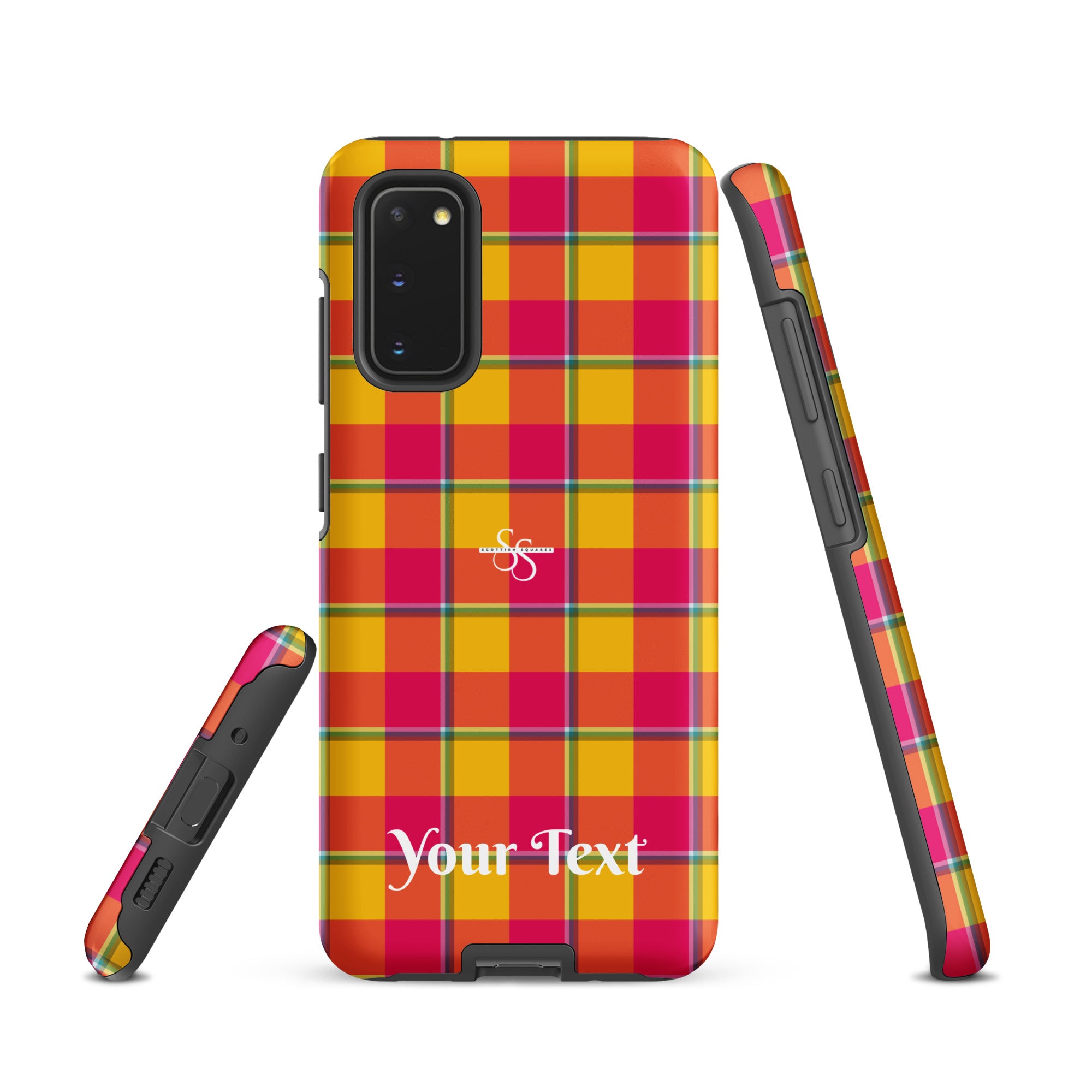 Personalized Corn and Razzmatazz Plaid Samsung Tough Case - Scottish Squares