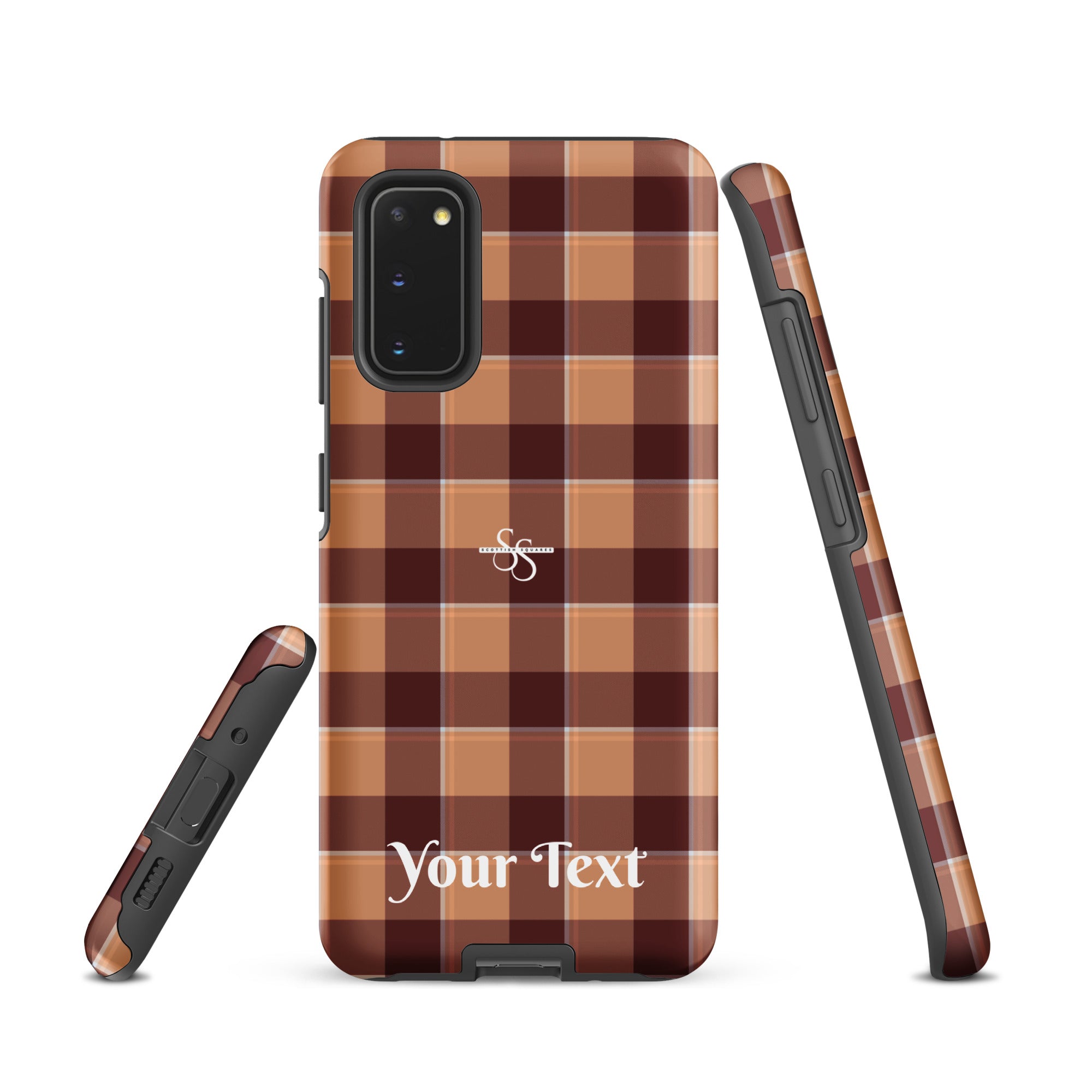 Personalized Whiskey and Livid Brown Plaid Samsung Tough Case - Scottish Squares