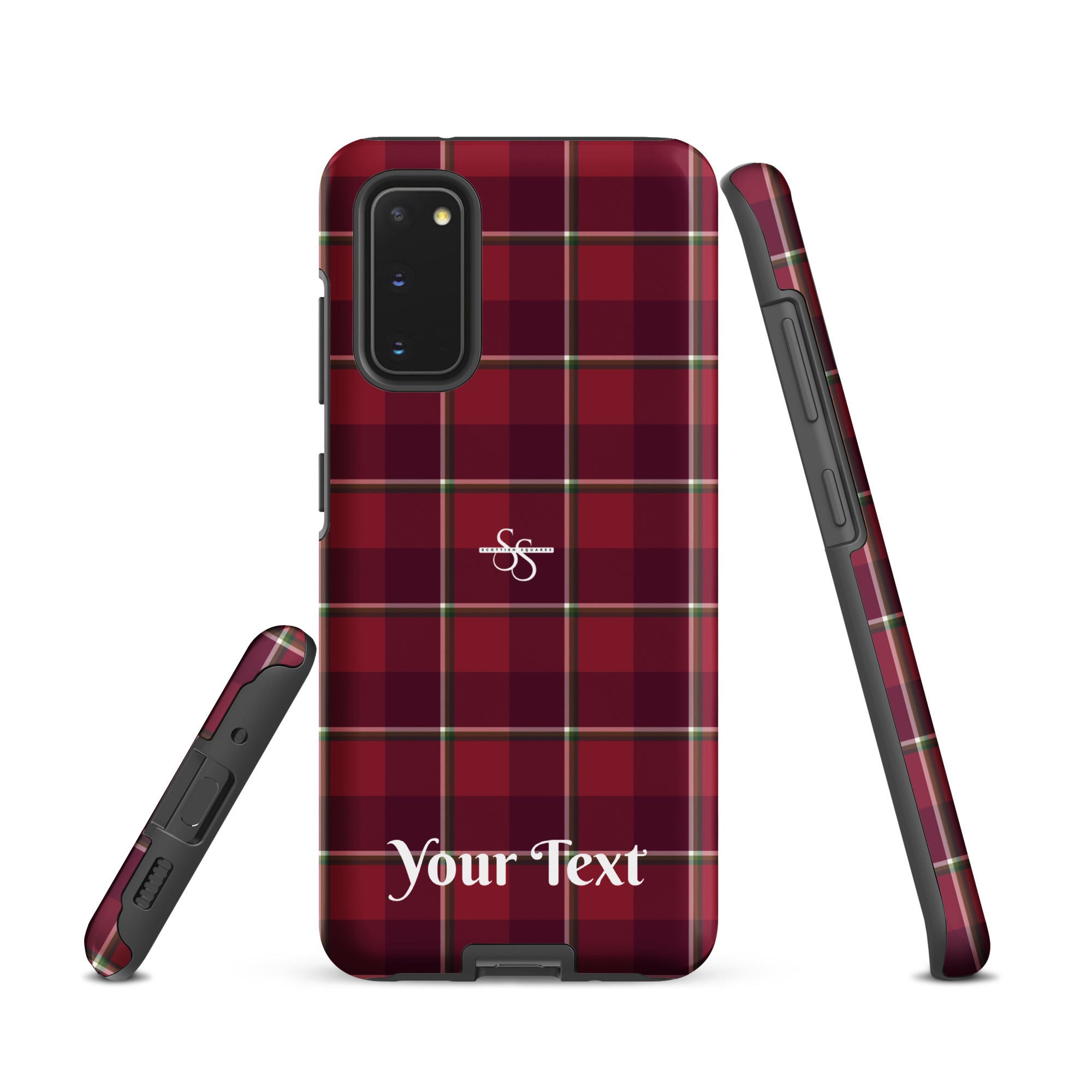 Personalized Old Brick and Cab Sav Plaid Samsung Tough Case - Scottish Squares
