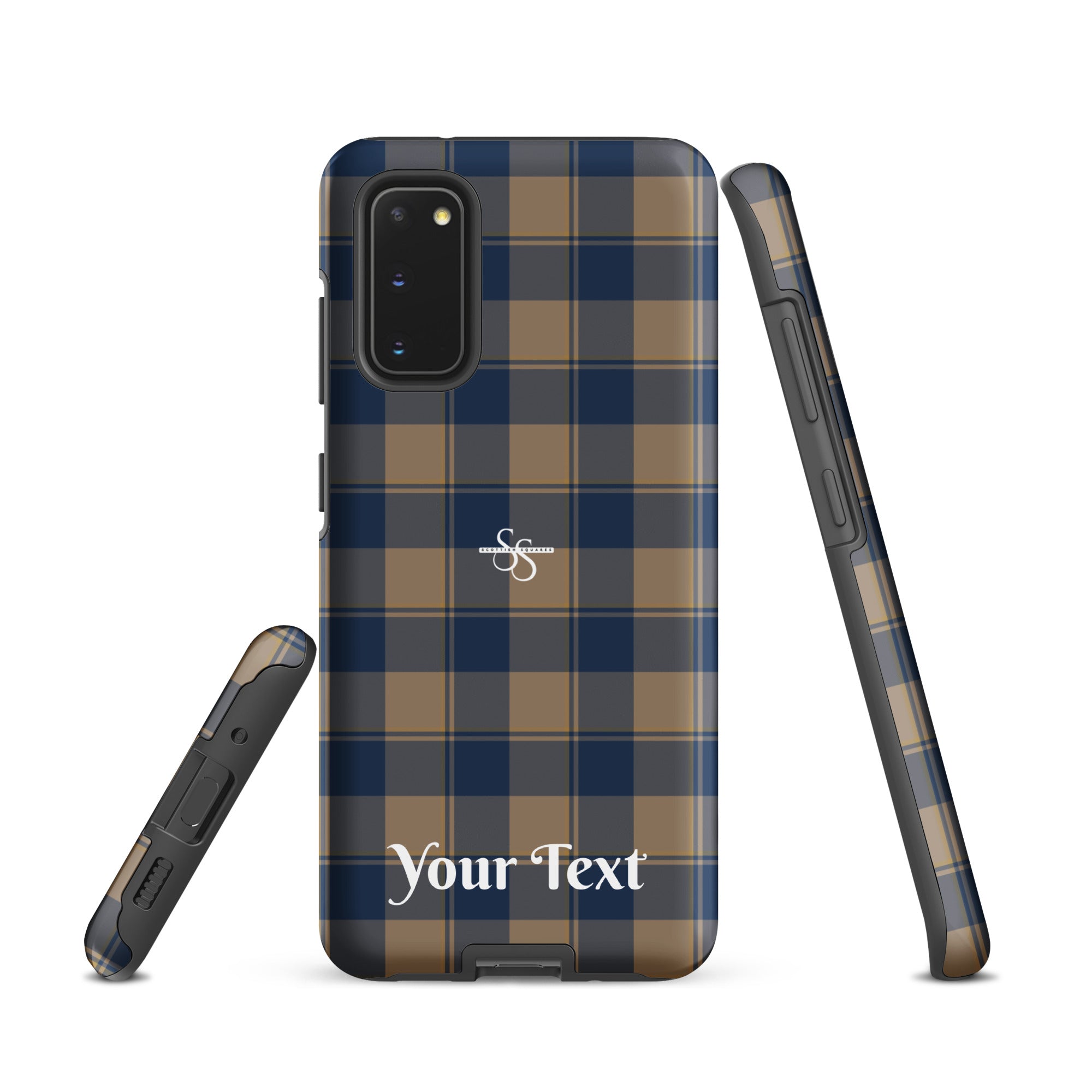 Personalized Cello and Donkey Brown Plaid Samsung Tough Case - Scottish Squares