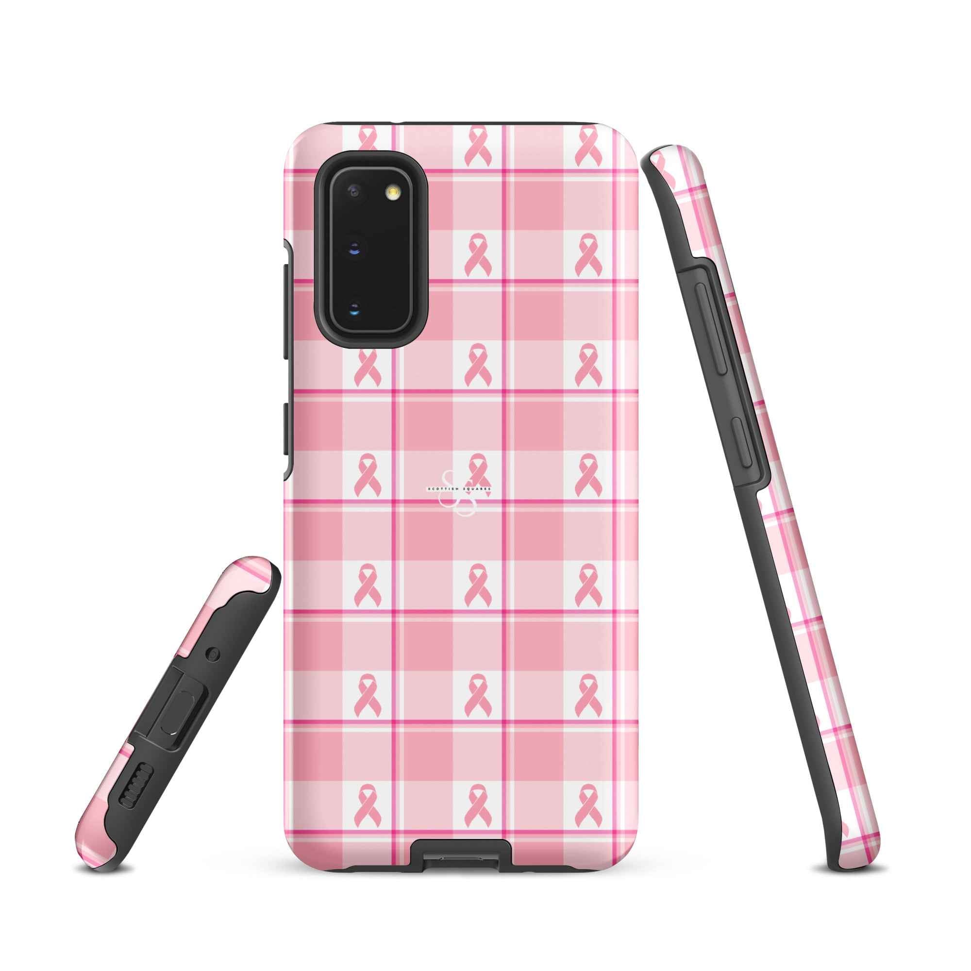 Tough Case for Samsung Breast Cancer Awareness Plaid Samsung Galaxy S20 - Scottish Squares
