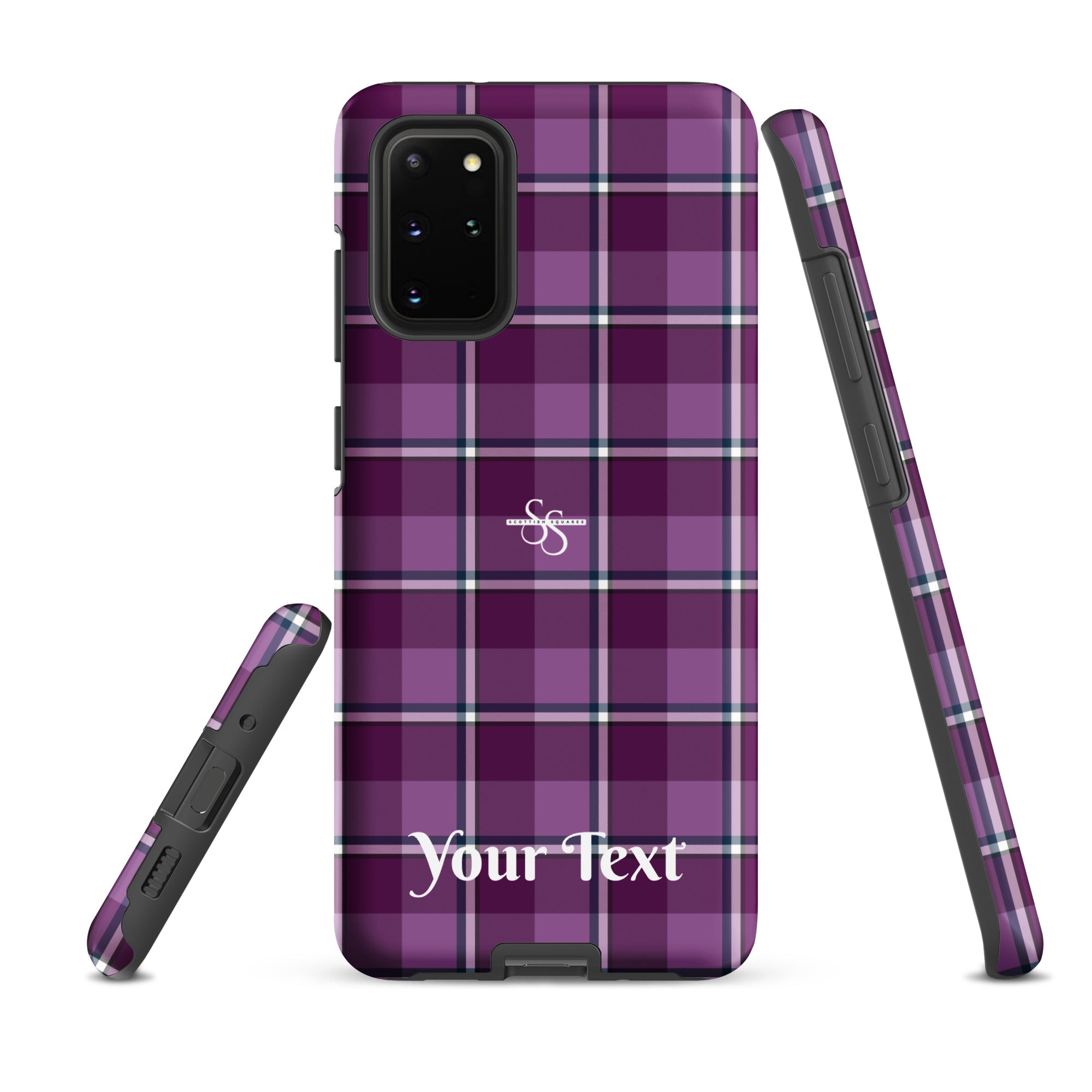 Personalized Purple and Trendy Pink Plaid Samsung Tough Case - Scottish Squares
