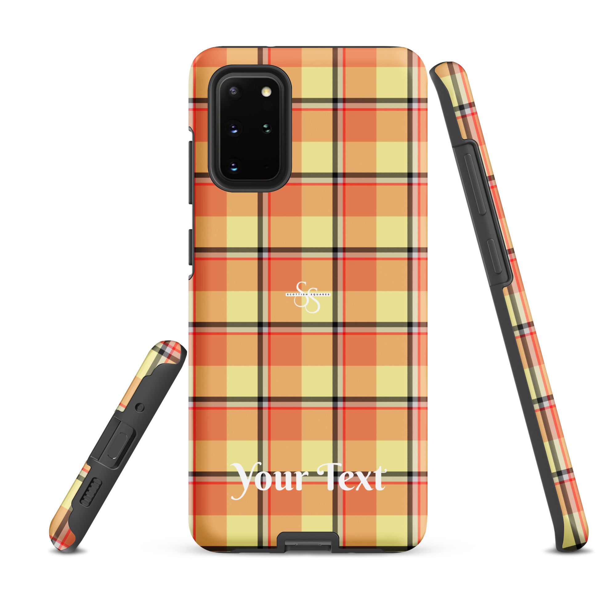 Personalized Claystone and Morning Mist Plaid Samsung Tough Case - Scottish Squares