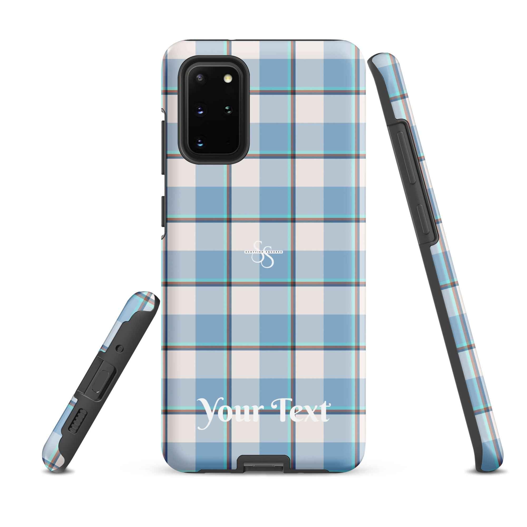 Personalized Pink Cloud and Blue Lagoon Plaid Samsung Tough Case - Scottish Squares