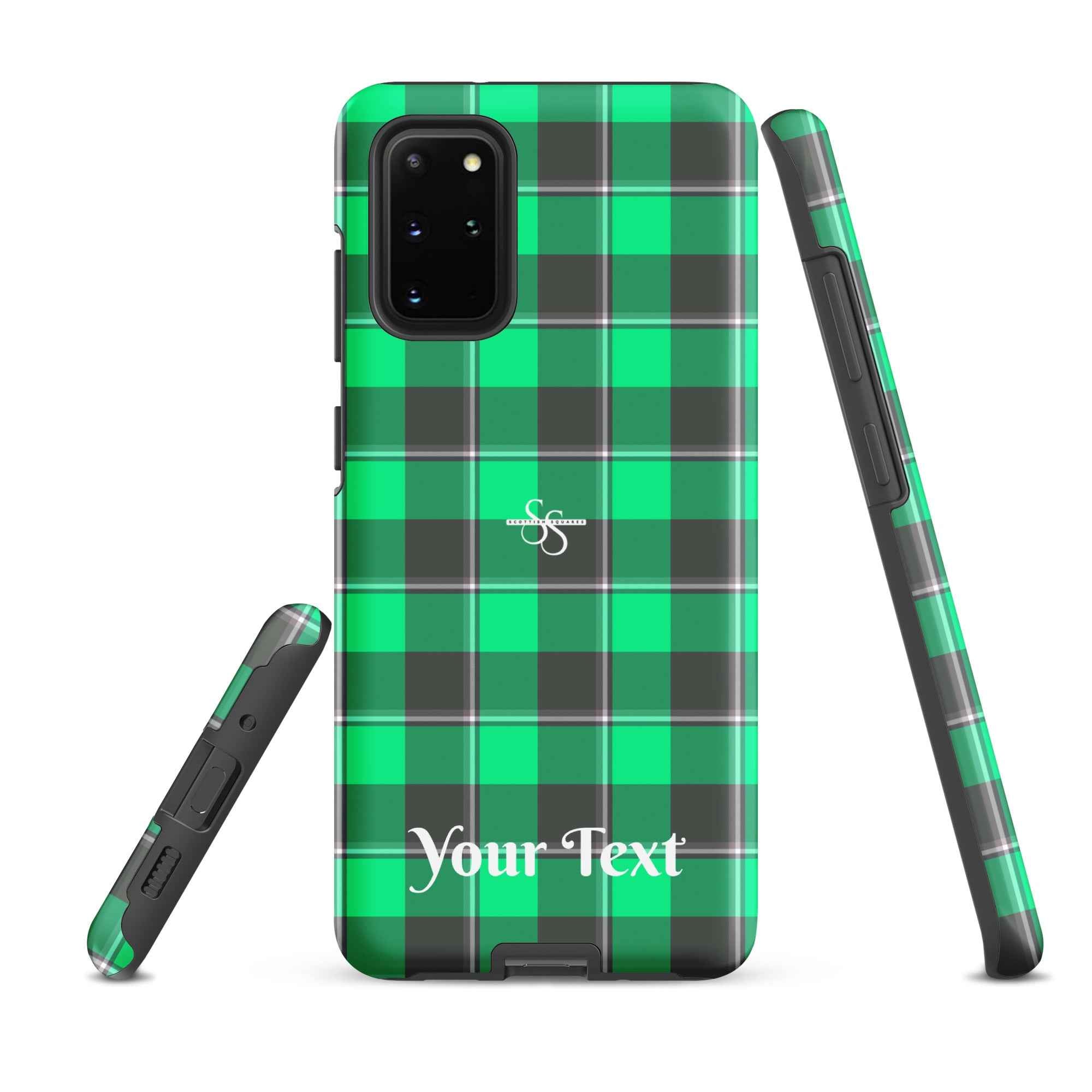 Personalized Spring Green and Finlandia Plaid Samsung Tough Case - Scottish Squares
