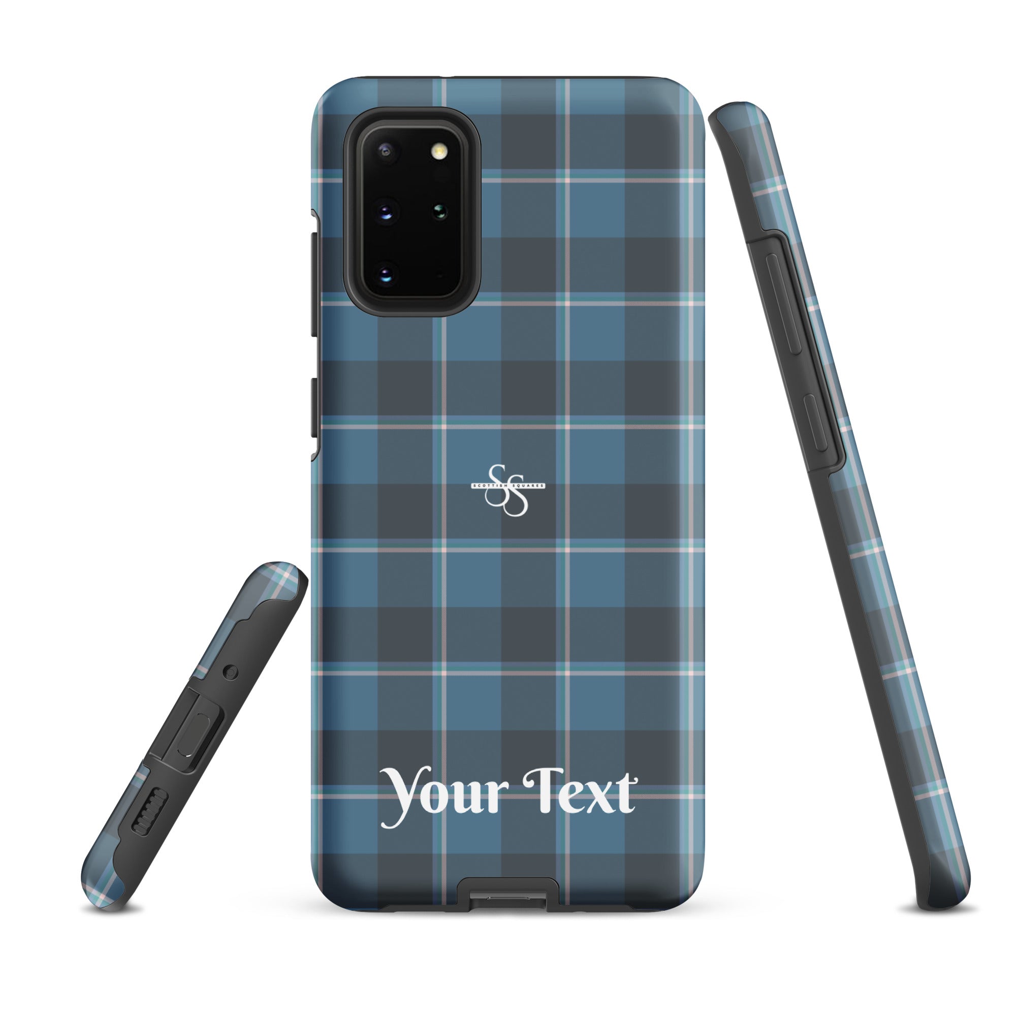 Personalized Hoki and Shuttle Gray Plaid Samsung Tough Case - Scottish Squares