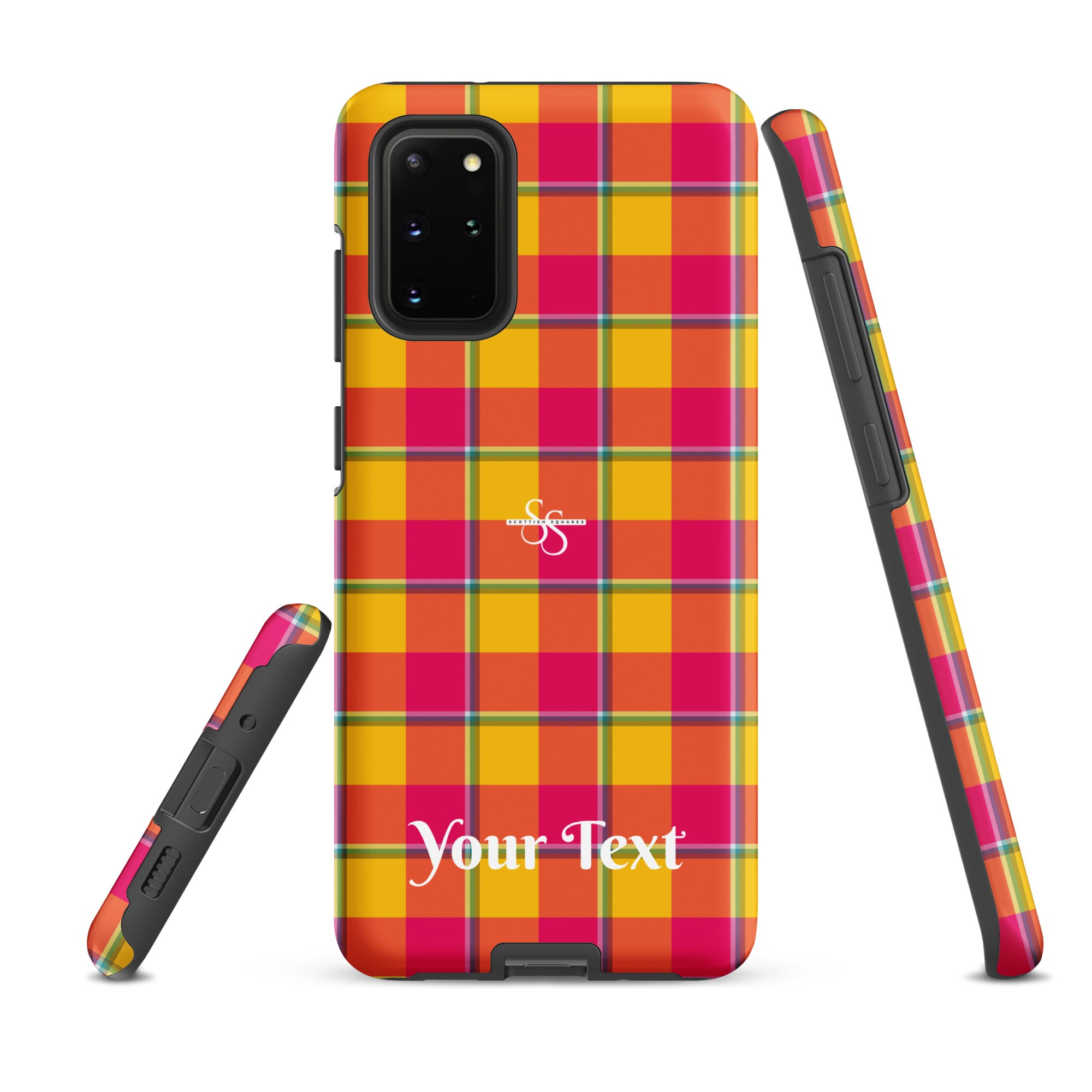 Personalized Corn and Razzmatazz Plaid Samsung Tough Case - Scottish Squares