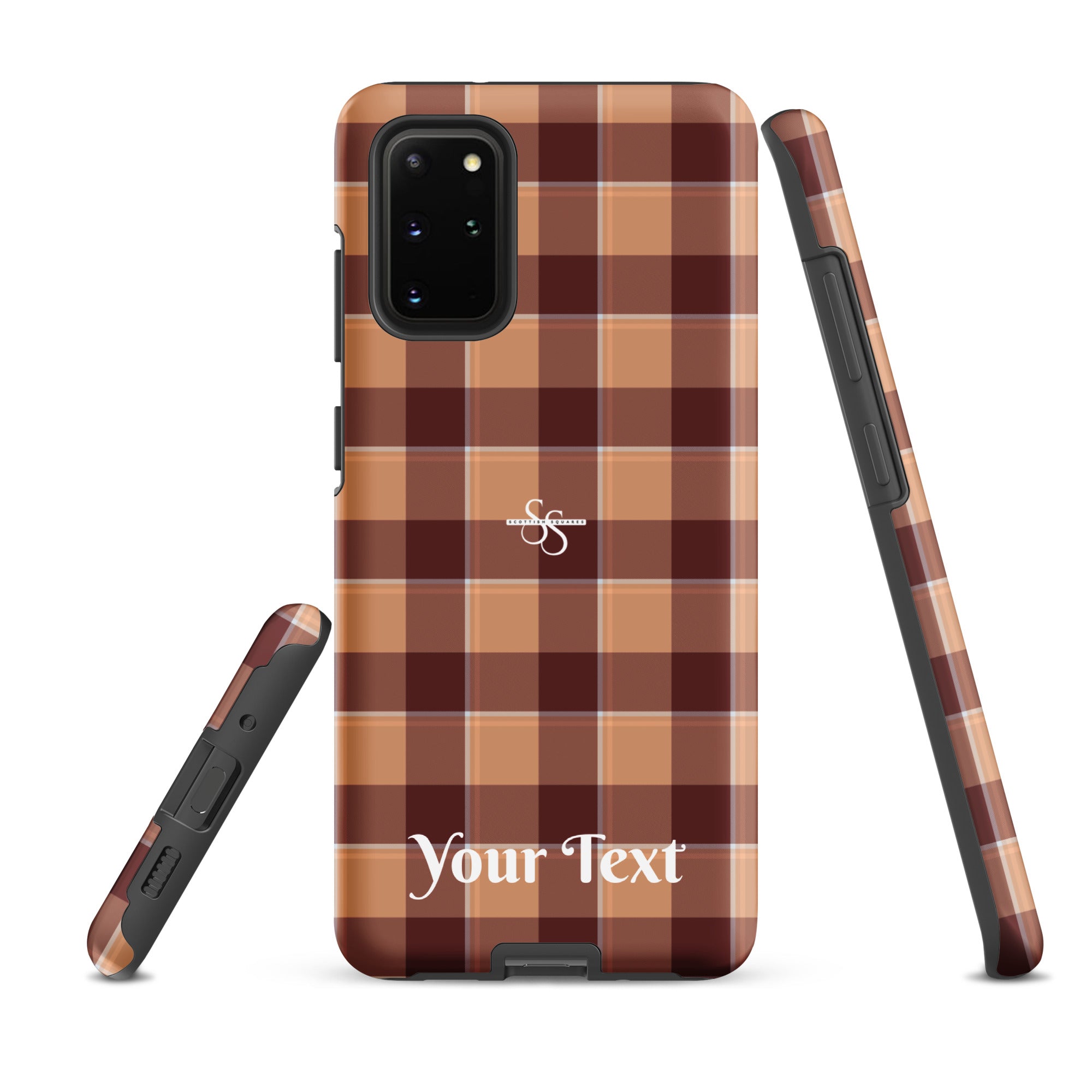 Personalized Whiskey and Livid Brown Plaid Samsung Tough Case - Scottish Squares