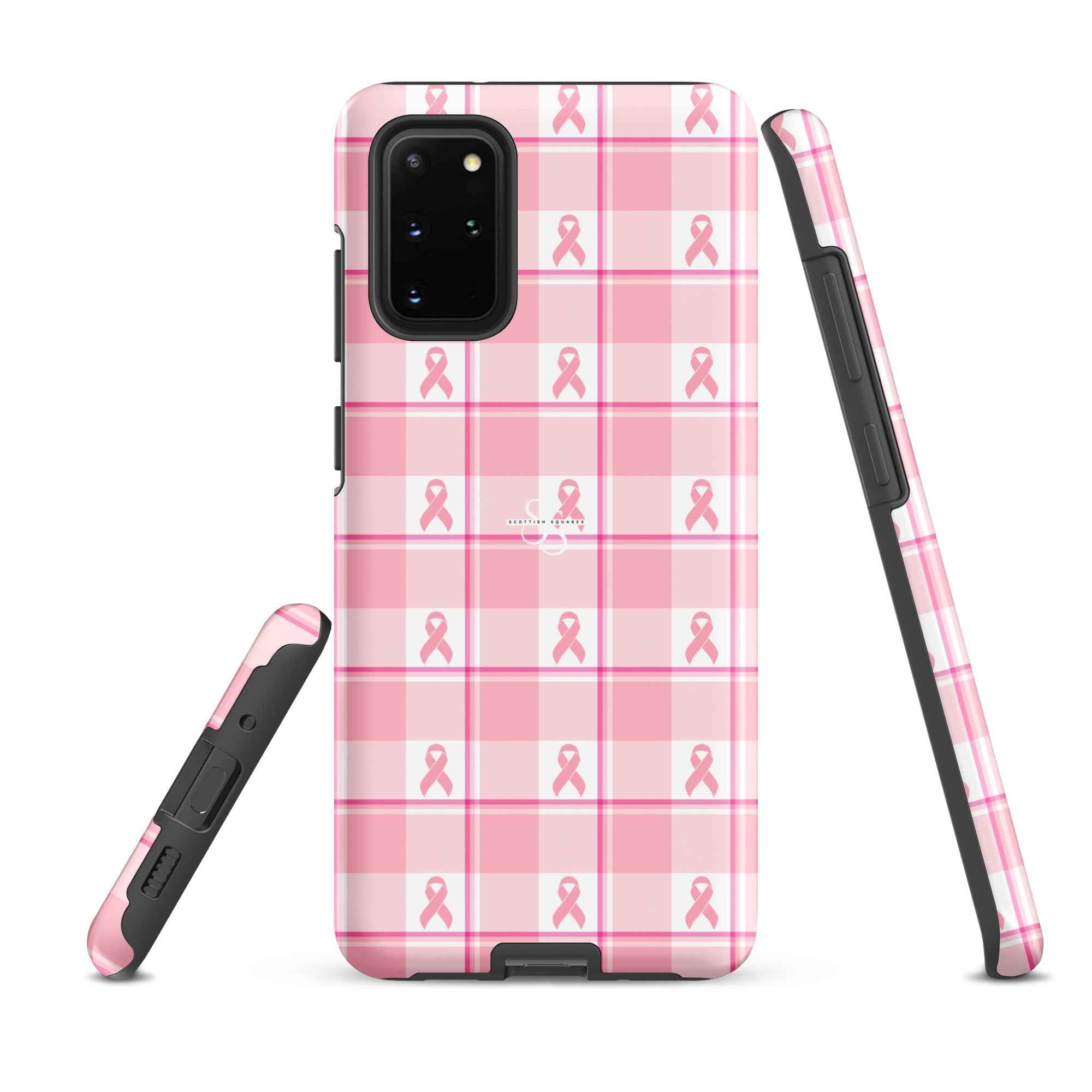 Tough Case for Samsung Breast Cancer Awareness Plaid Samsung Galaxy S20 Plus - Scottish Squares
