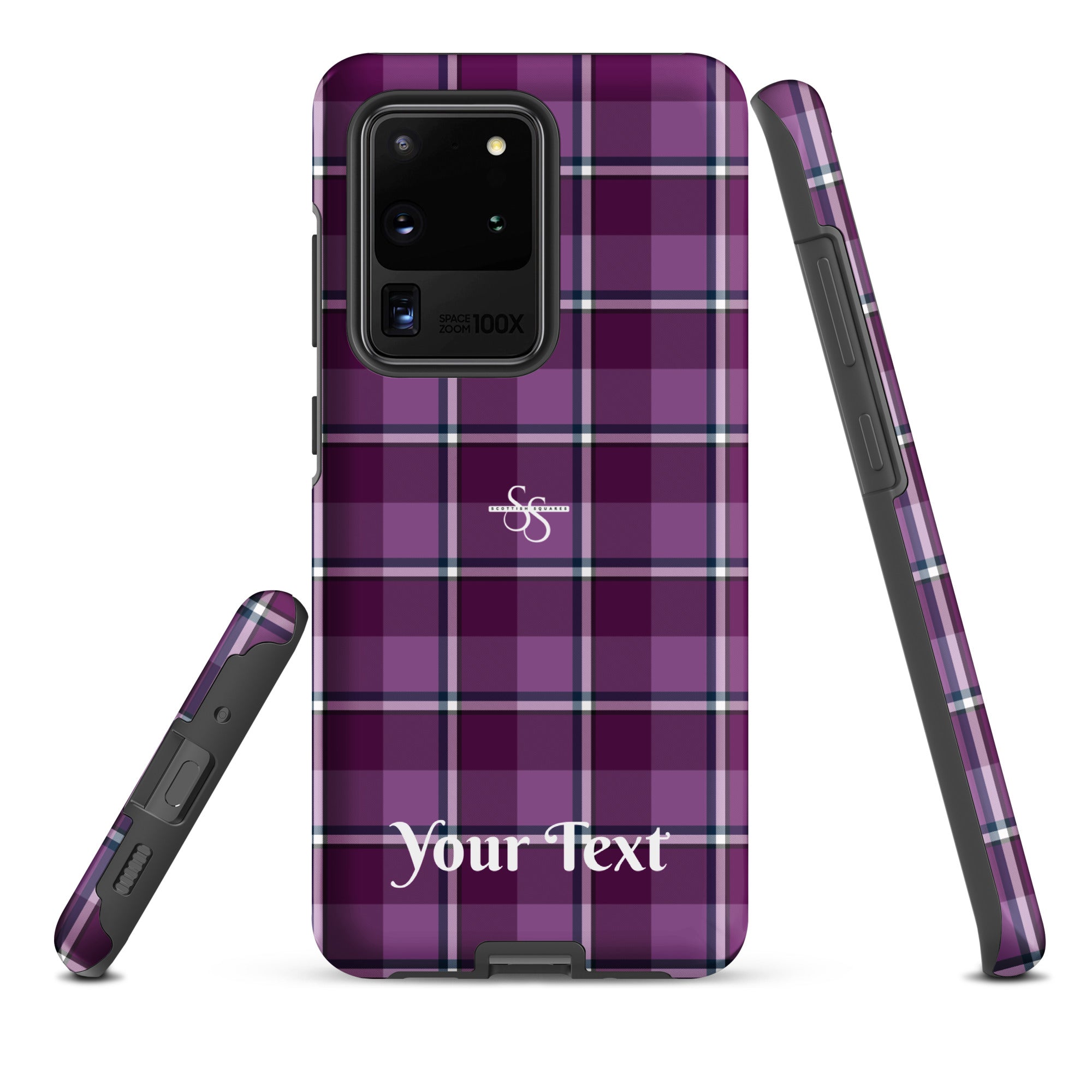 Personalized Purple and Trendy Pink Plaid Samsung Tough Case - Scottish Squares