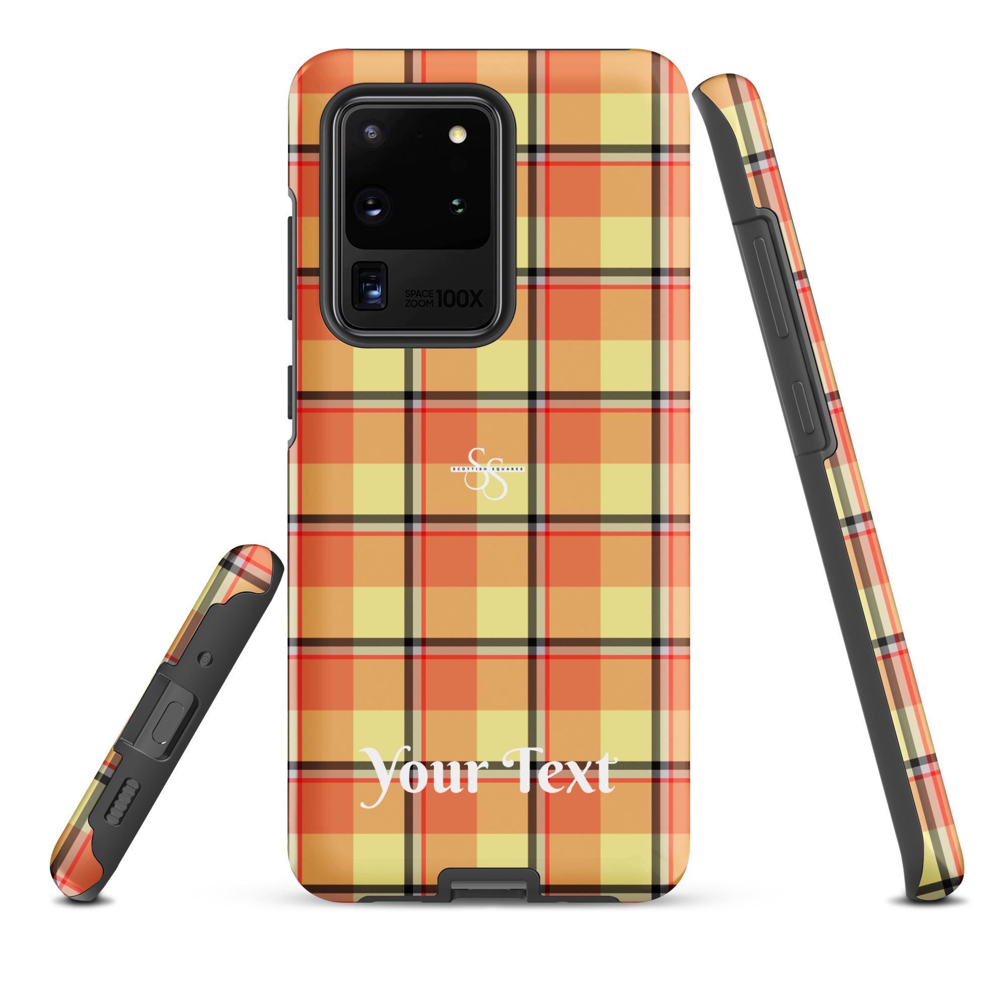 Personalized Claystone and Morning Mist Plaid Samsung Tough Case - Scottish Squares