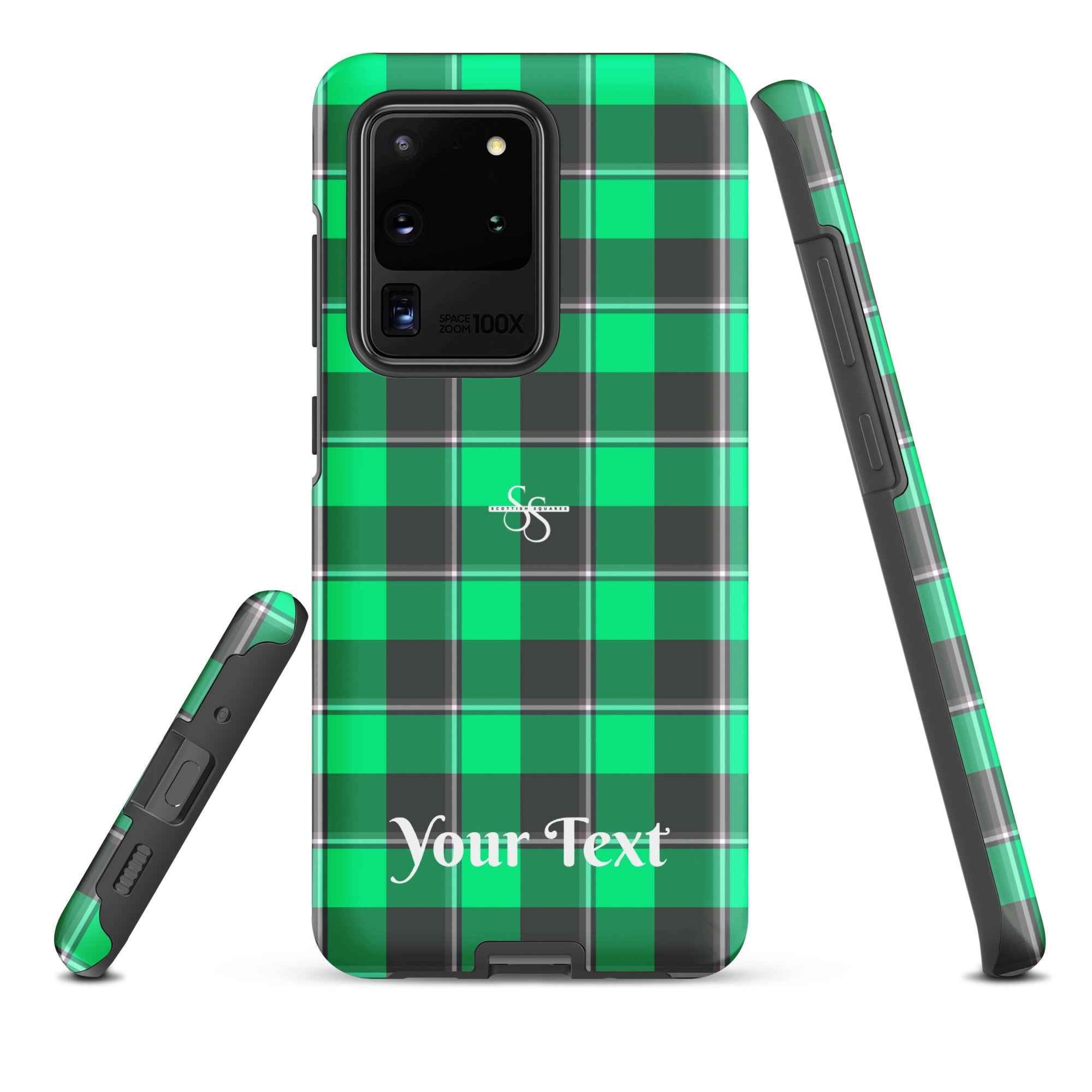 Personalized Spring Green and Finlandia Plaid Samsung Tough Case - Scottish Squares