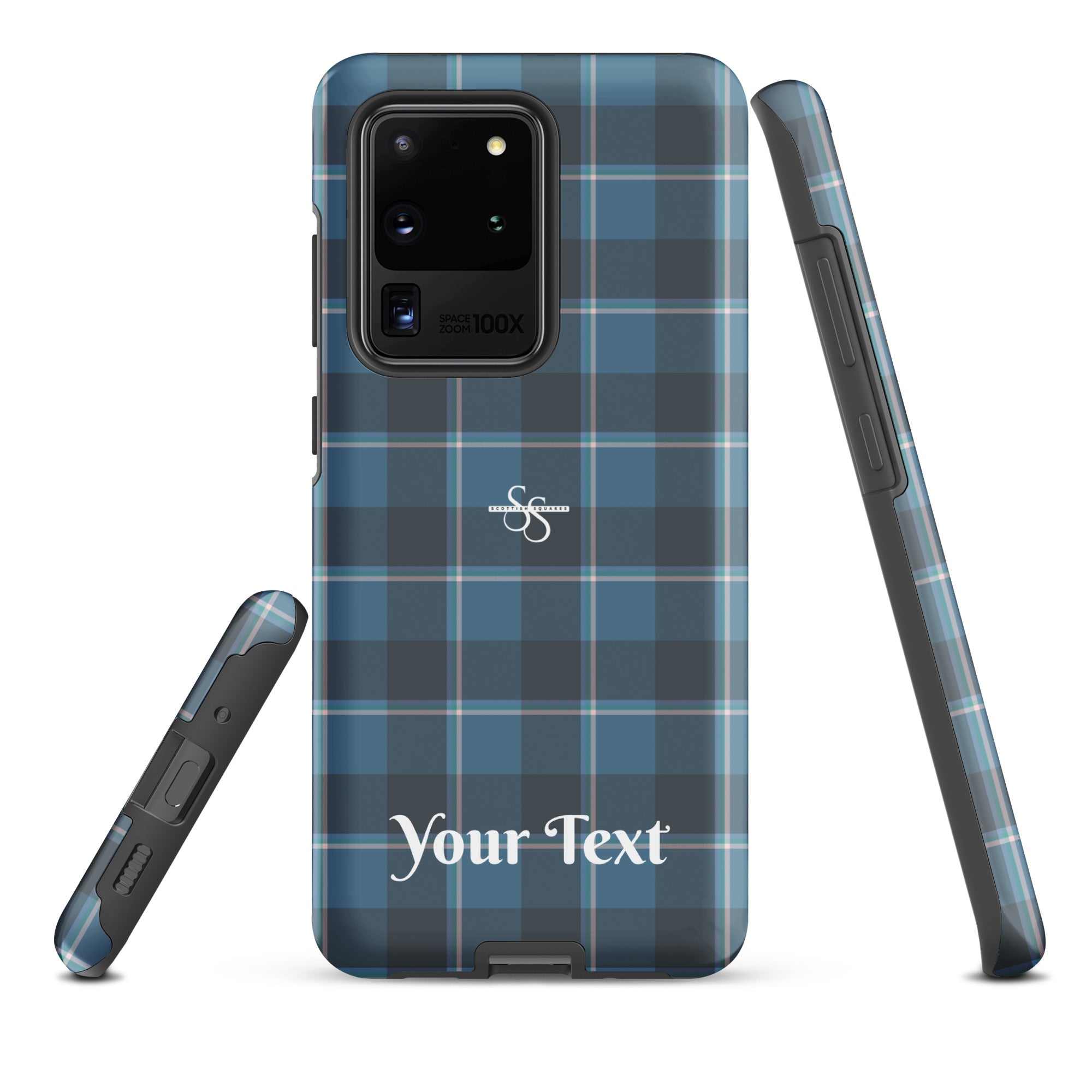 Personalized Hoki and Shuttle Gray Plaid Samsung Tough Case - Scottish Squares