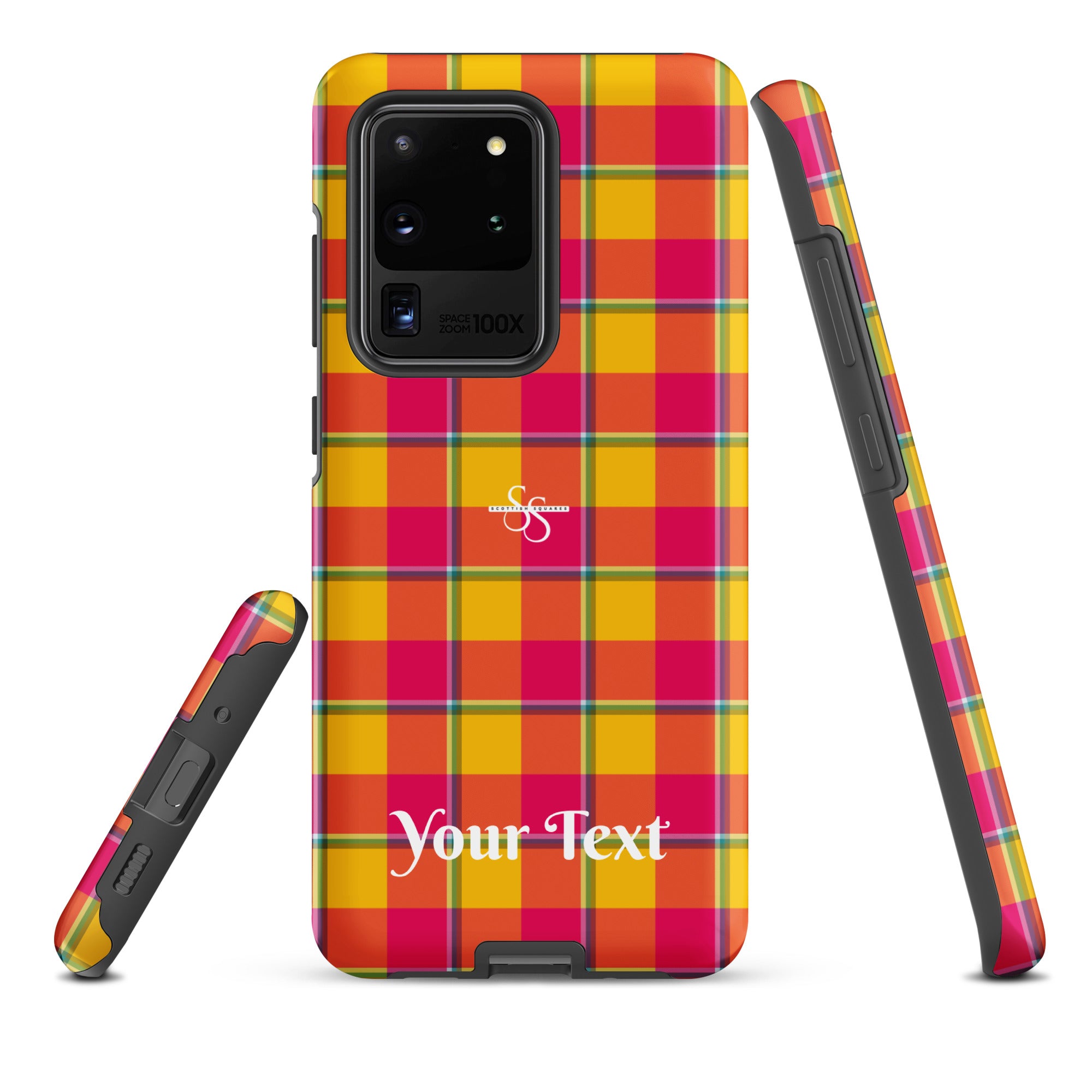 Personalized Corn and Razzmatazz Plaid Samsung Tough Case - Scottish Squares