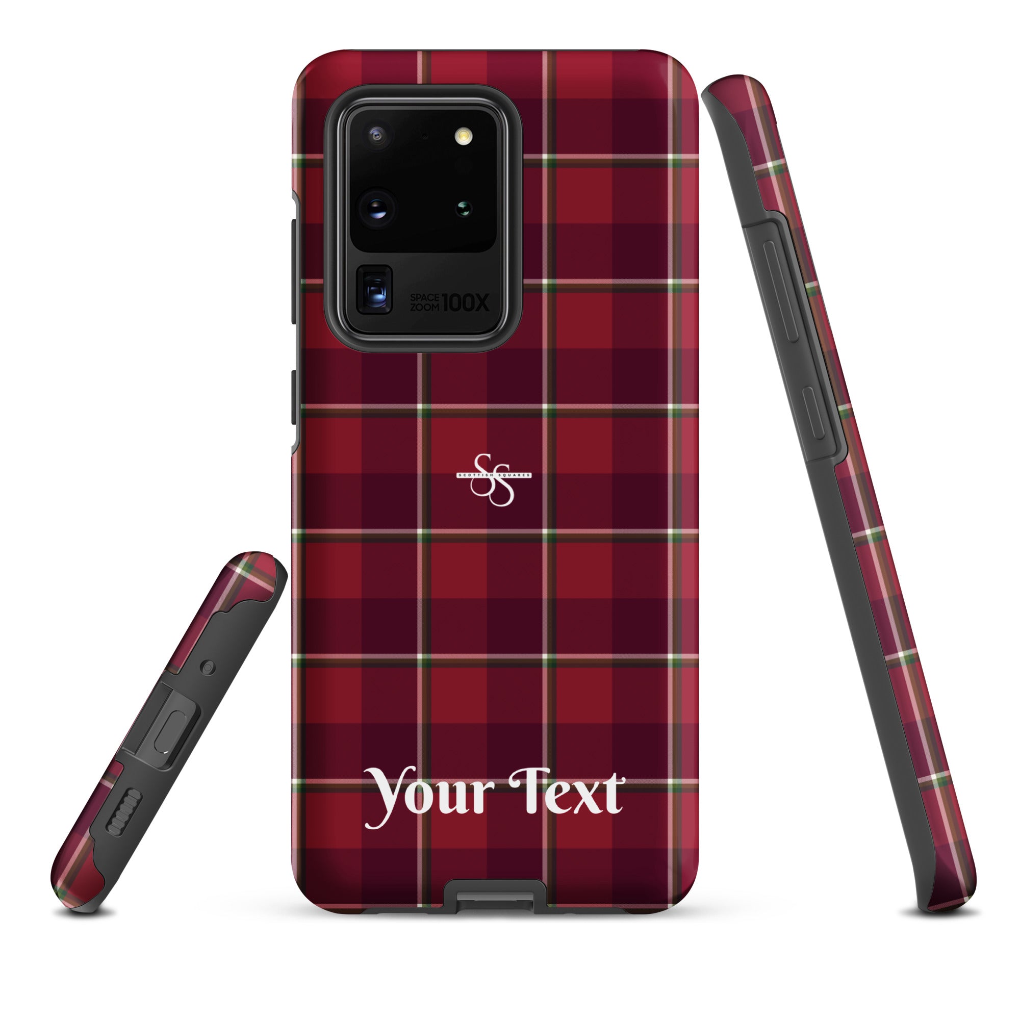 Personalized Old Brick and Cab Sav Plaid Samsung Tough Case - Scottish Squares