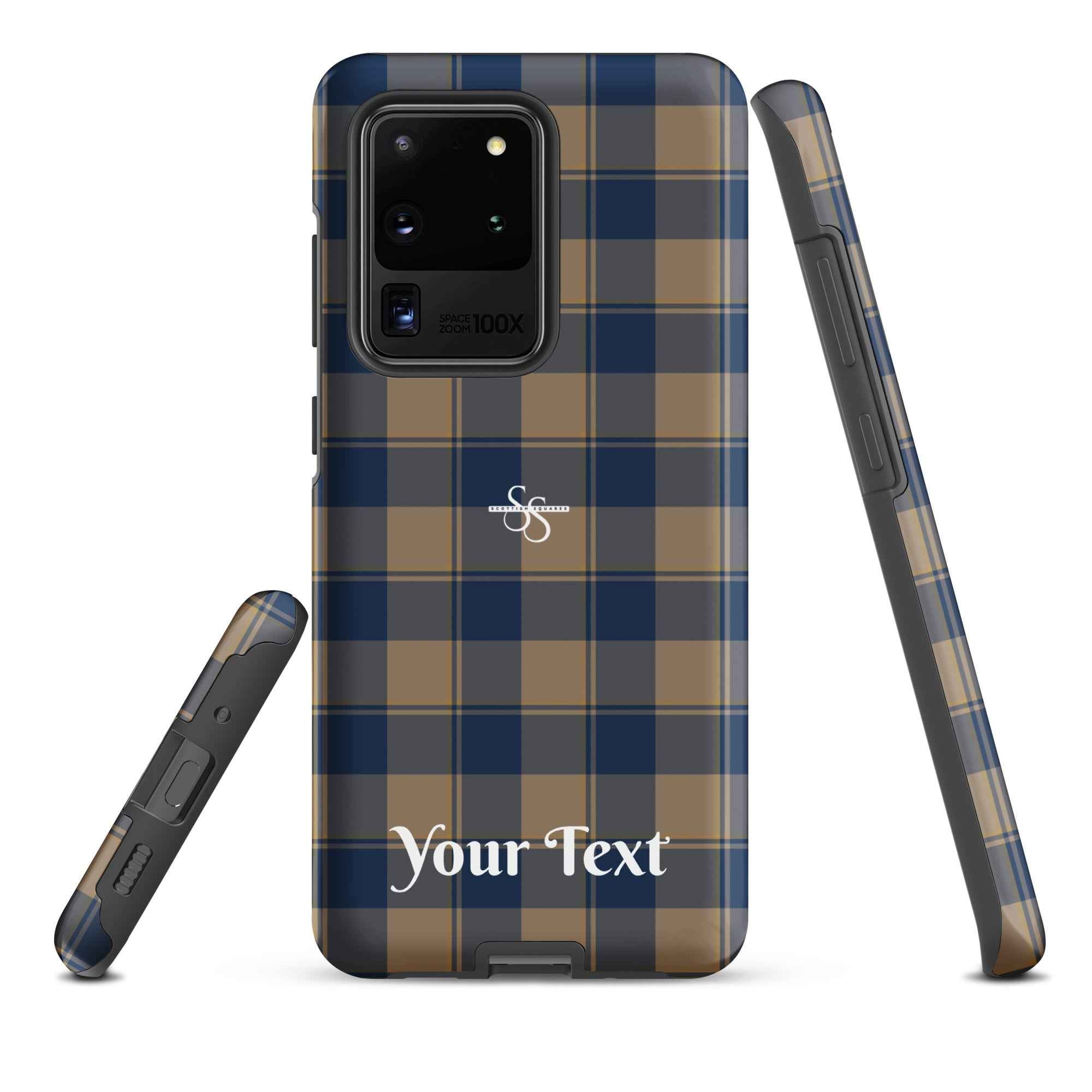 Personalized Cello and Donkey Brown Plaid Samsung Tough Case - Scottish Squares
