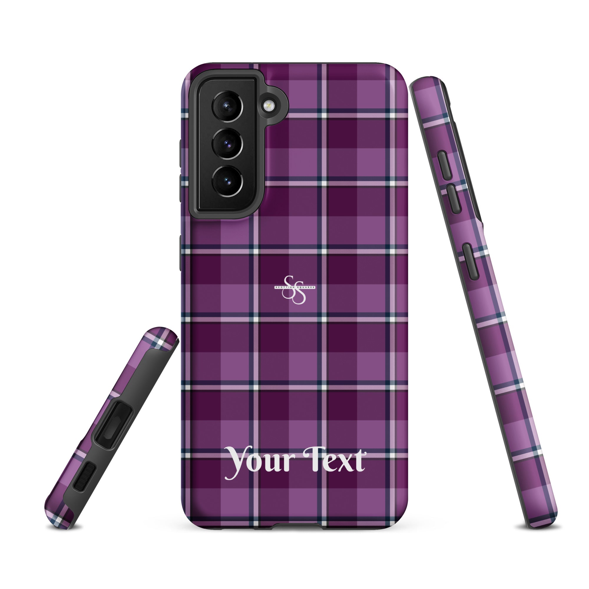 Personalized Purple and Trendy Pink Plaid Samsung Tough Case - Scottish Squares