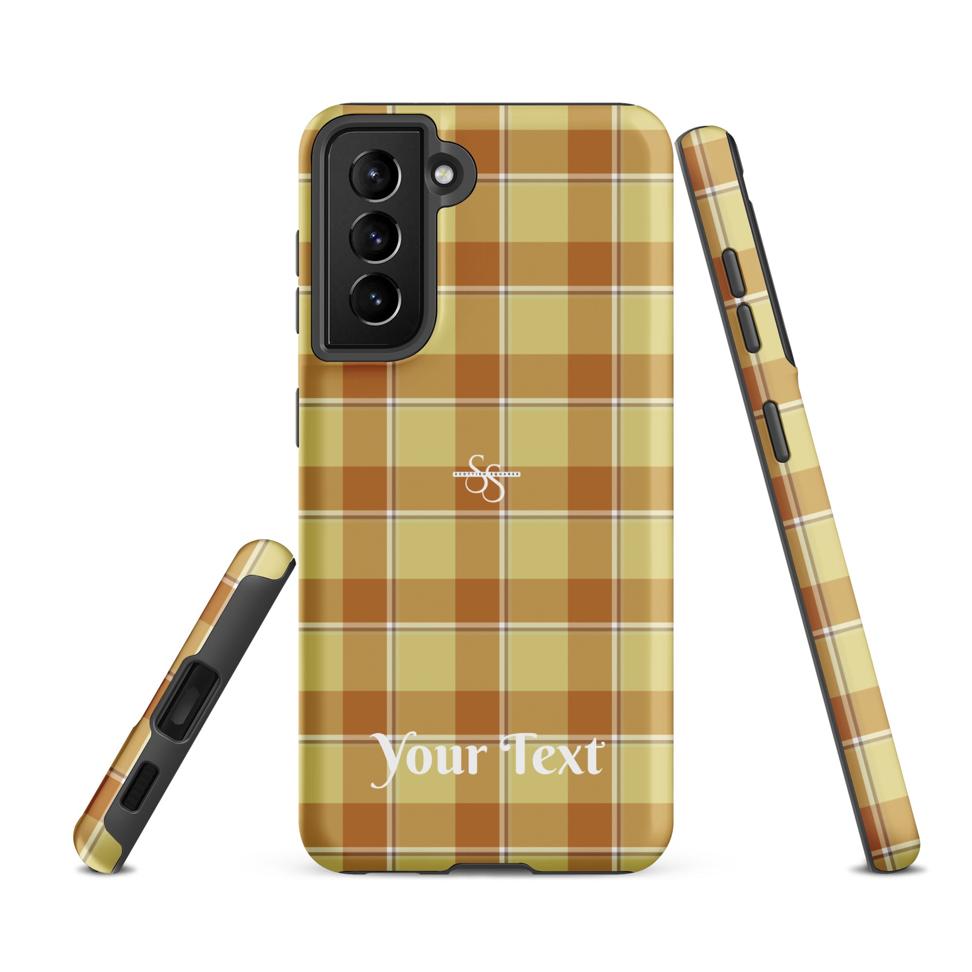 Personalized Zombie and Copper Plaid Samsung Tough Case - Scottish Squares