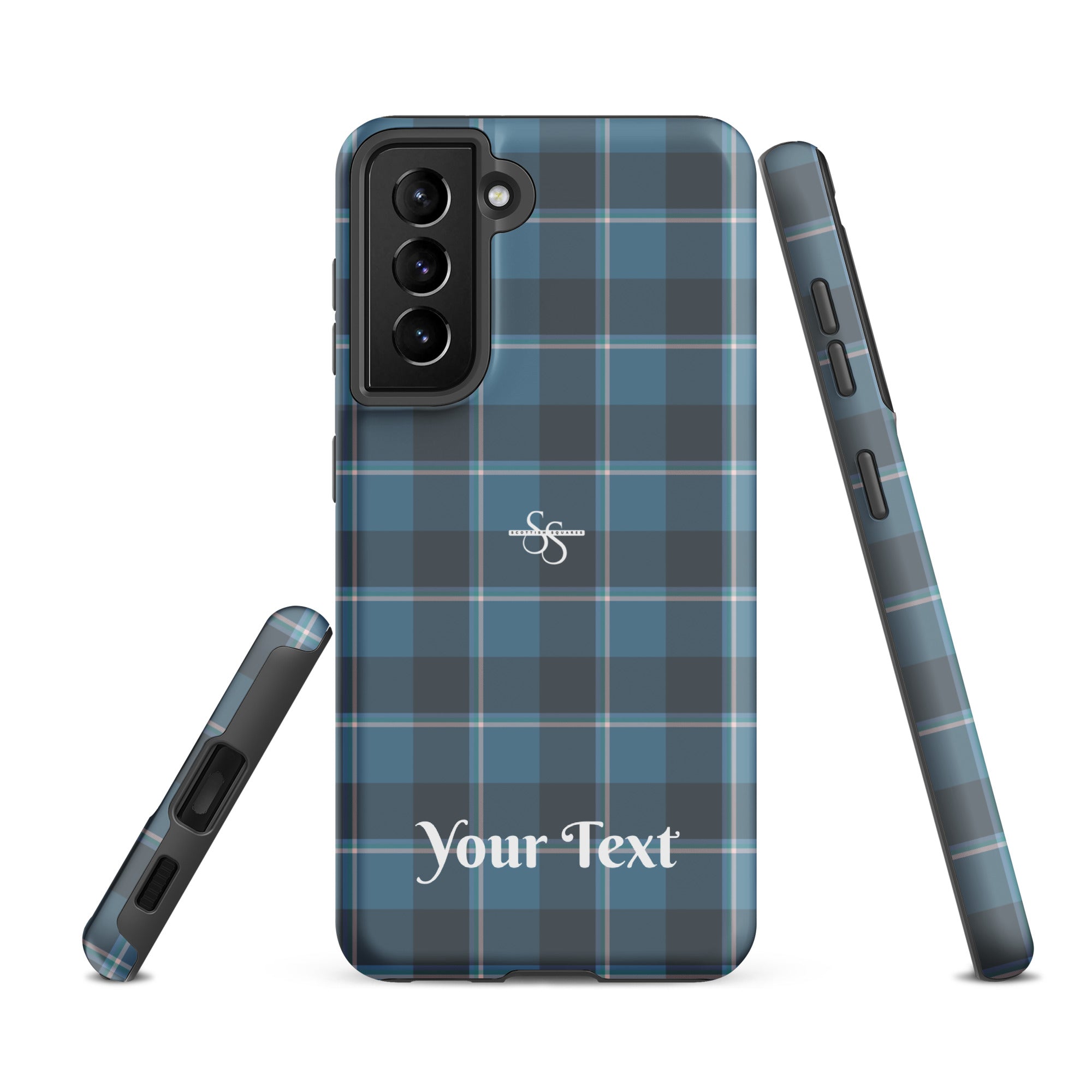 Personalized Hoki and Shuttle Gray Plaid Samsung Tough Case - Scottish Squares