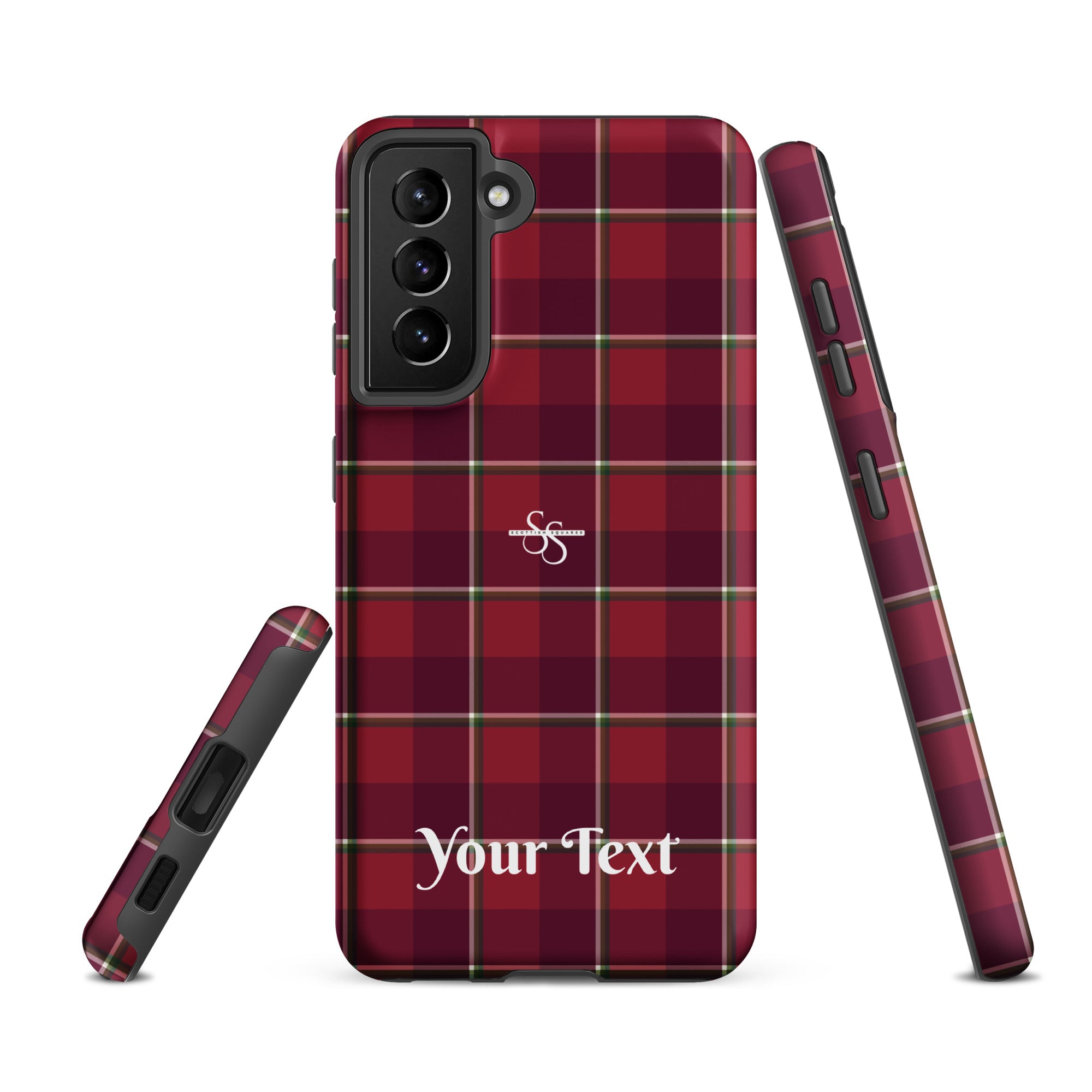 Personalized Old Brick and Cab Sav Plaid Samsung Tough Case - Scottish Squares