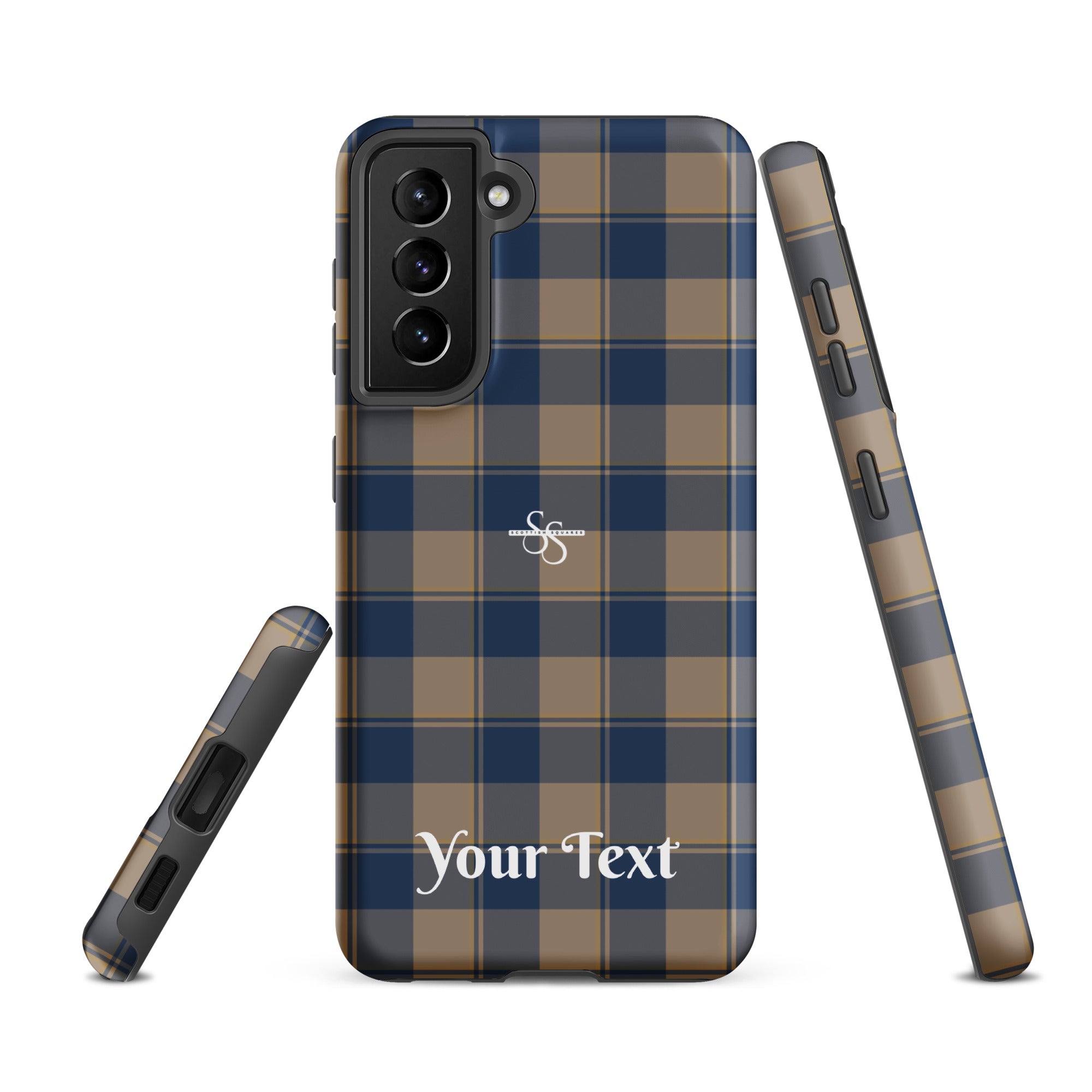 Personalized Cello and Donkey Brown Plaid Samsung Tough Case - Scottish Squares