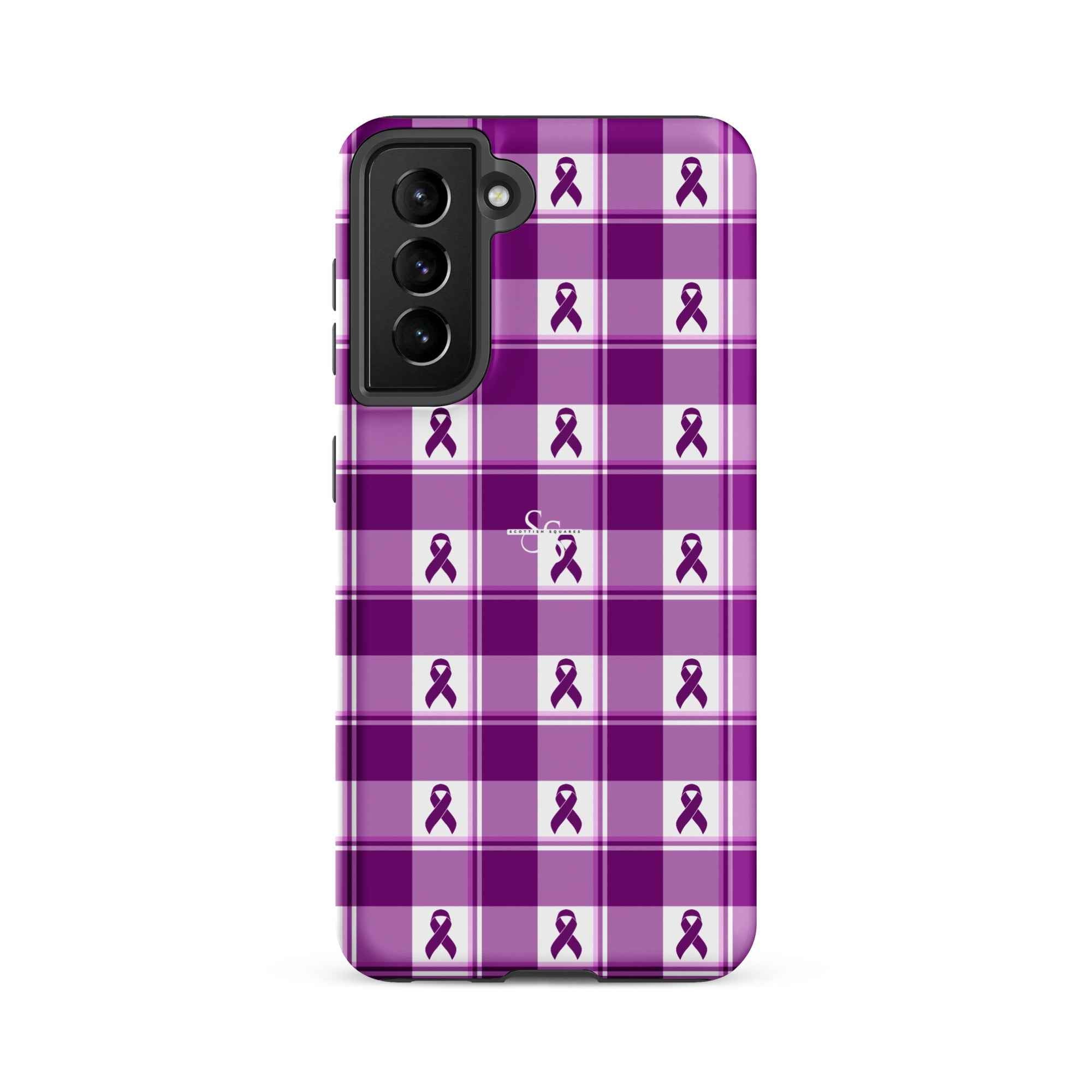 Tough Case for Samsung Pancreatic Cancer Awareness Plaid Samsung Galaxy S21 FE - Scottish Squares