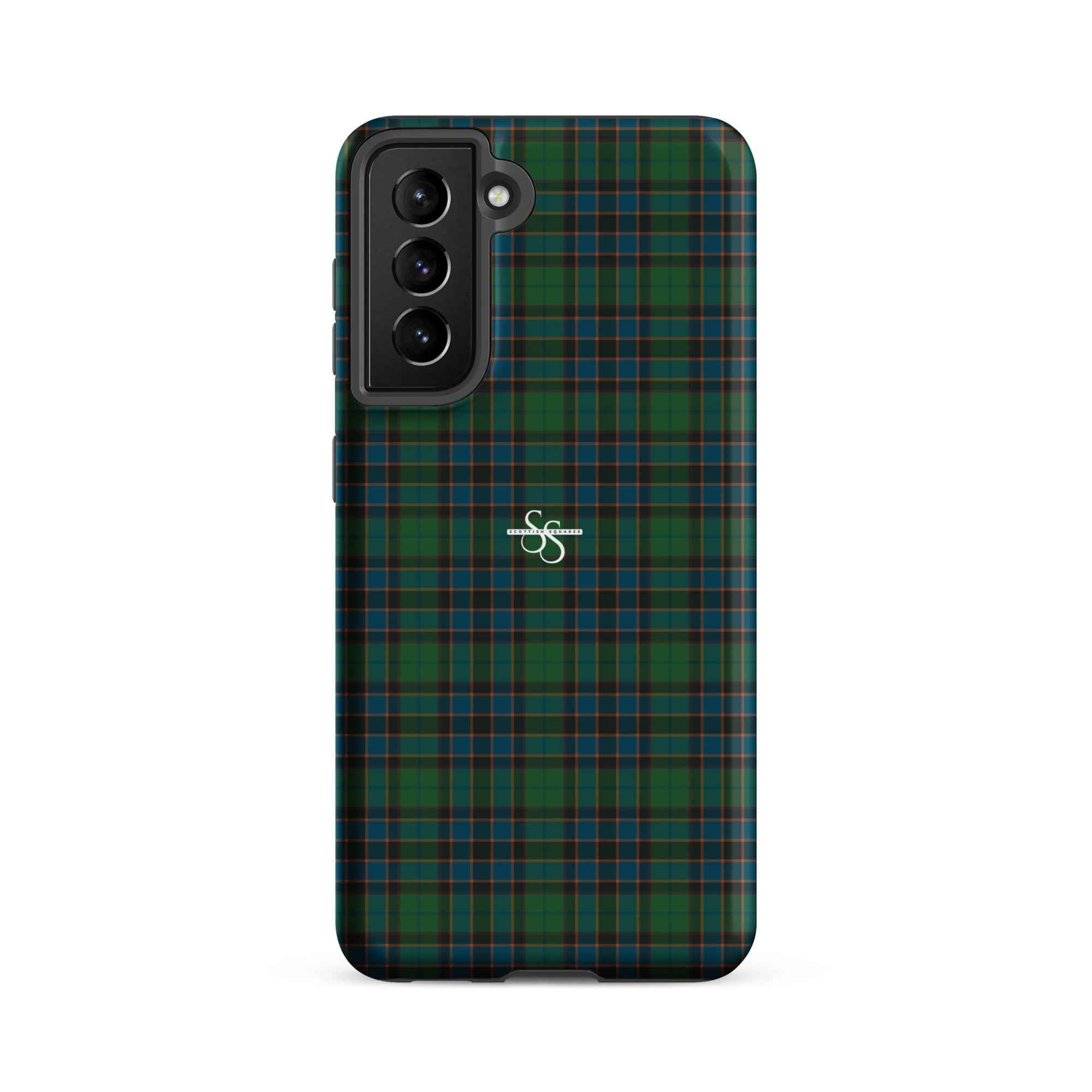 Tough Case for Samsung Green Blue Orange Plaid Tartan