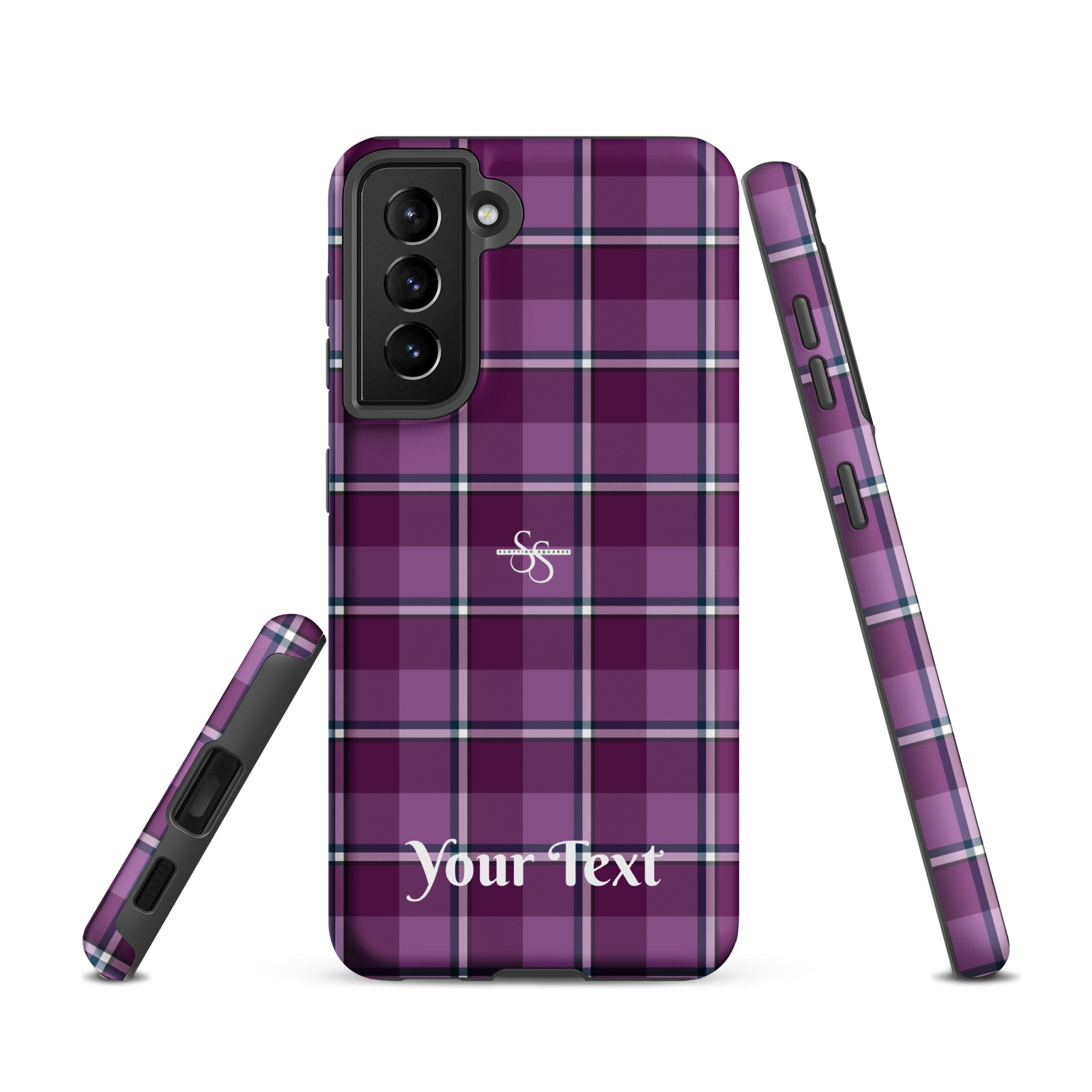 Personalized Purple and Trendy Pink Plaid Samsung Tough Case - Scottish Squares