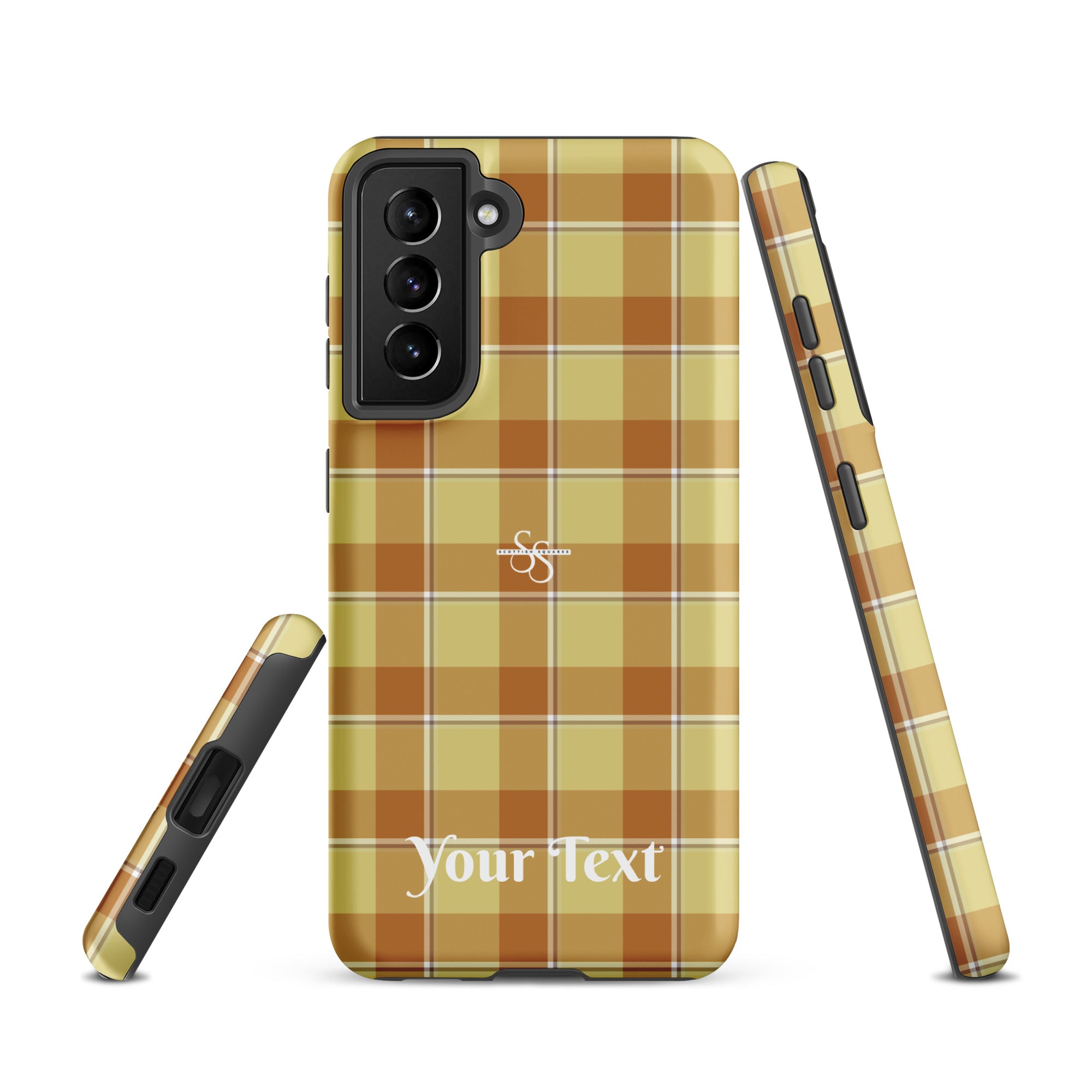 Personalized Zombie and Copper Plaid Samsung Tough Case - Scottish Squares