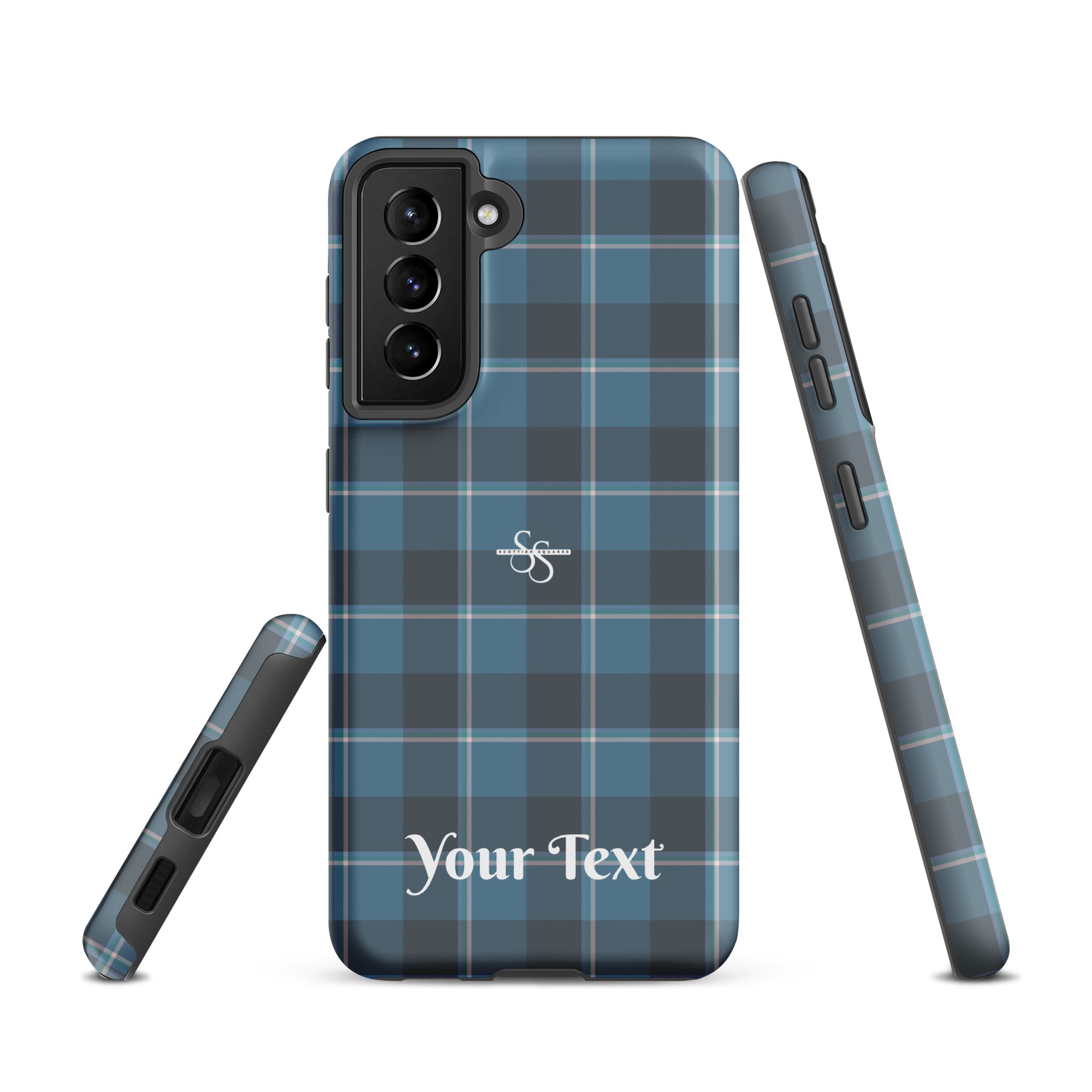 Personalized Hoki and Shuttle Gray Plaid Samsung Tough Case - Scottish Squares