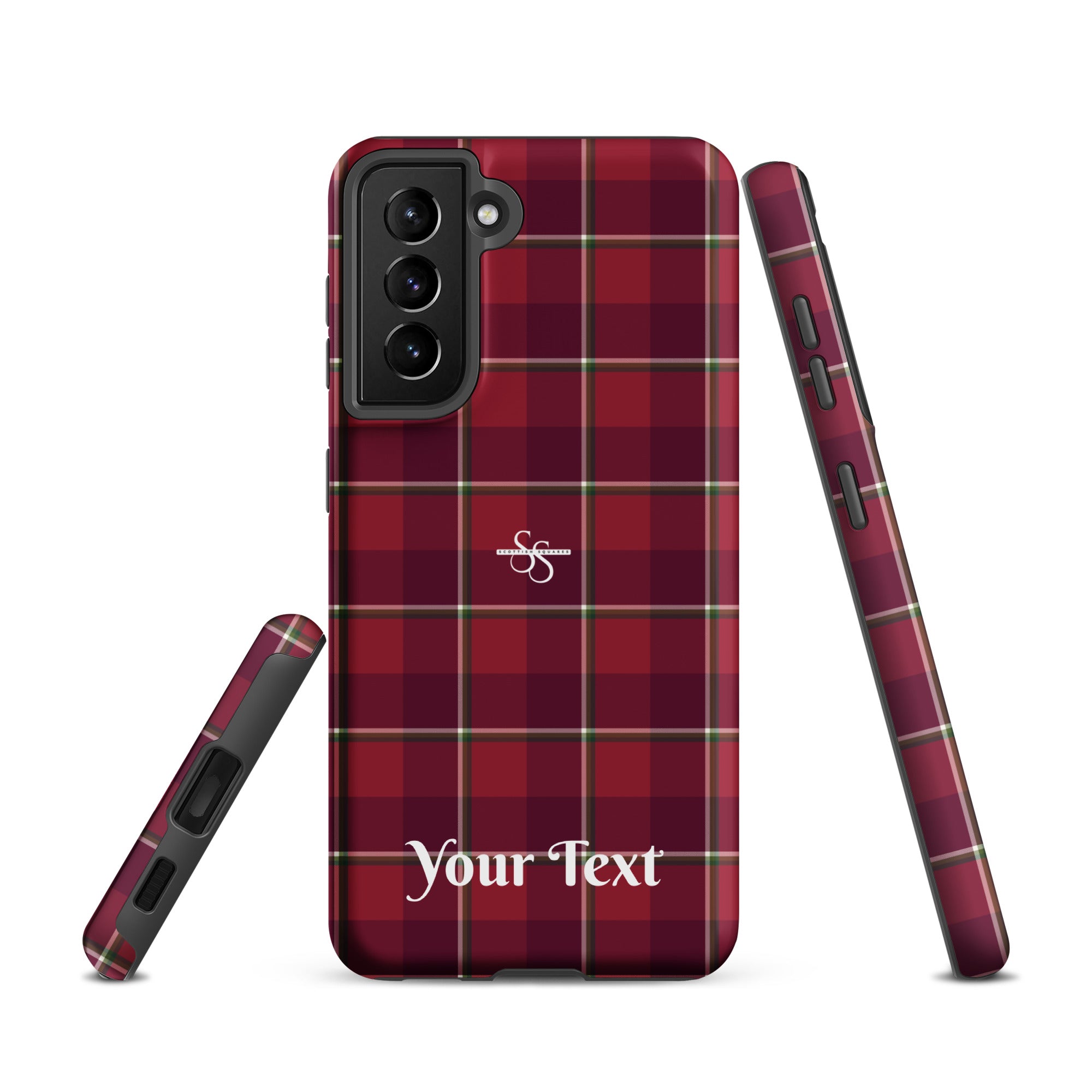Personalized Old Brick and Cab Sav Plaid Samsung Tough Case - Scottish Squares