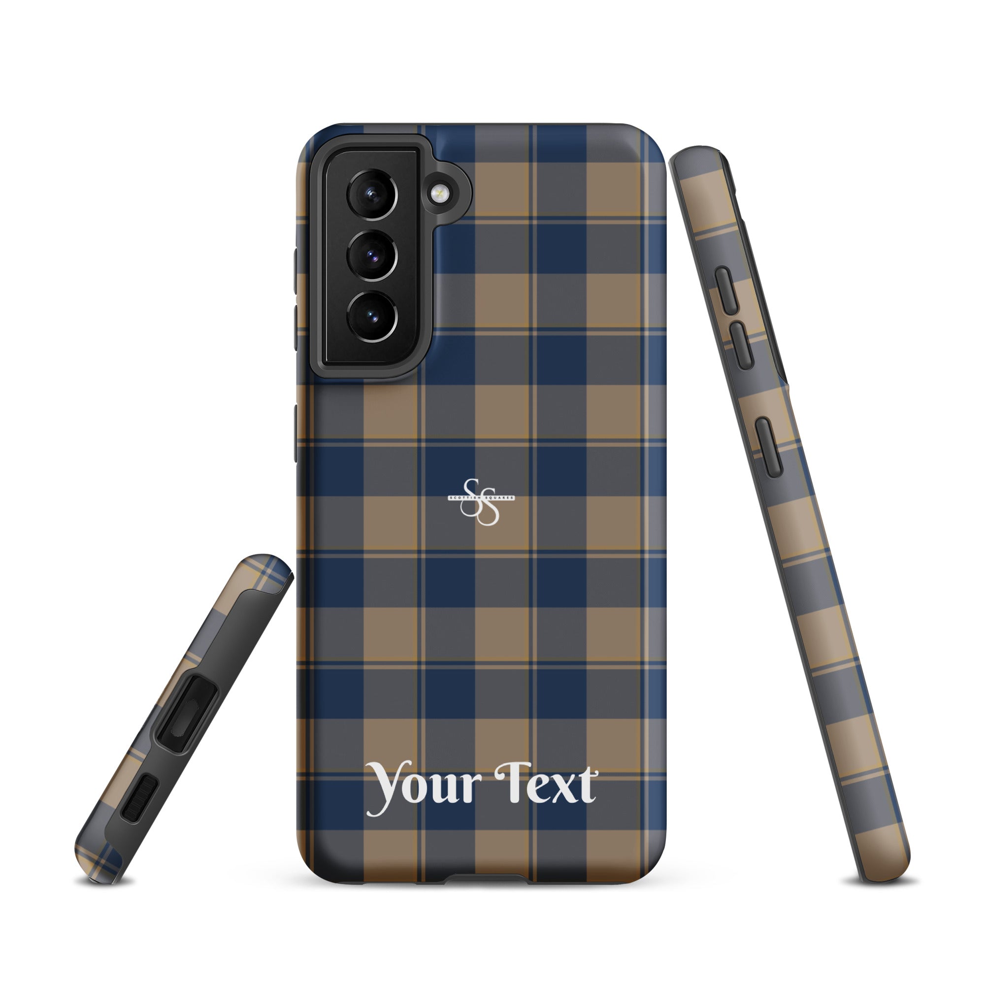 Personalized Cello and Donkey Brown Plaid Samsung Tough Case - Scottish Squares