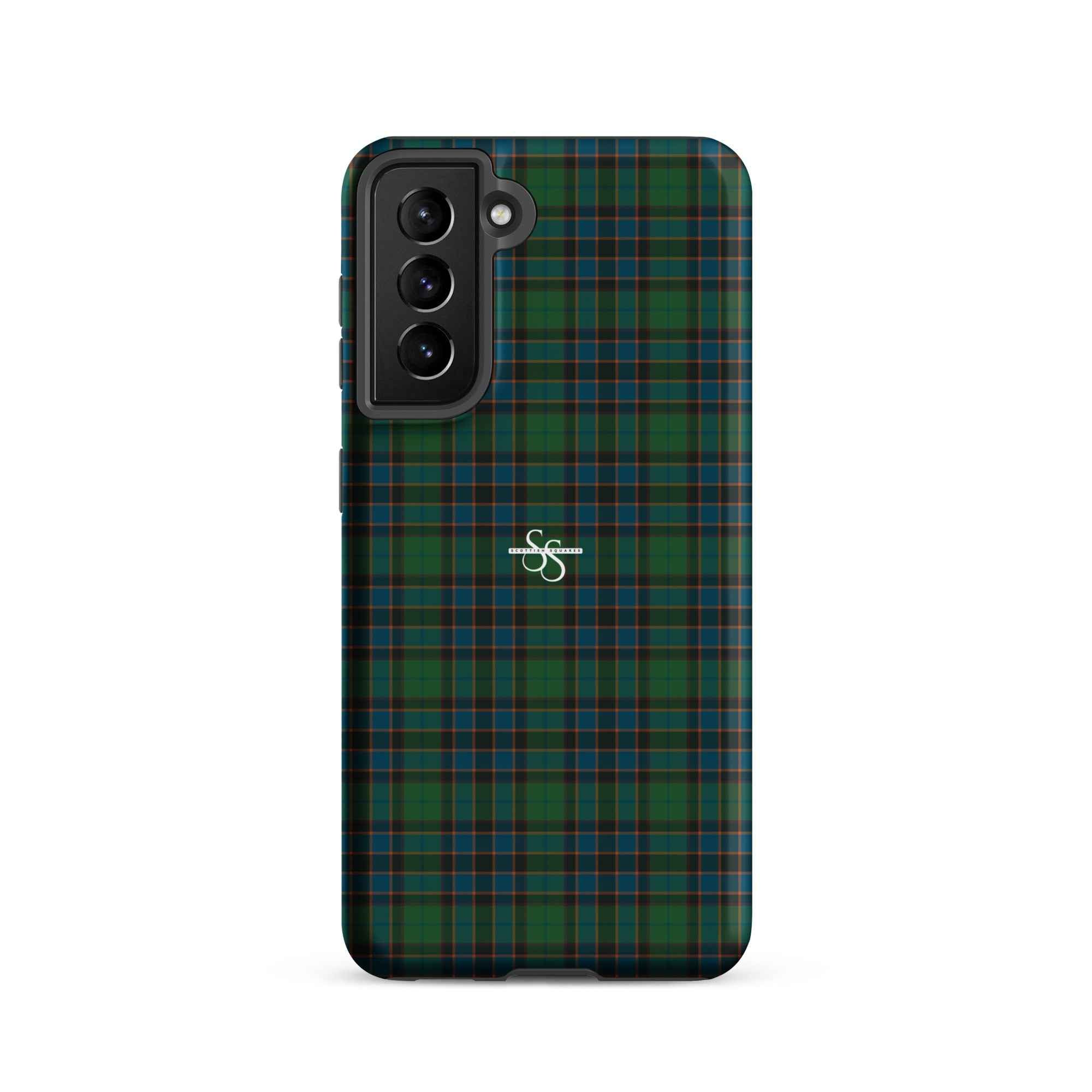 Tough Case for Samsung Green Blue Orange Plaid Tartan