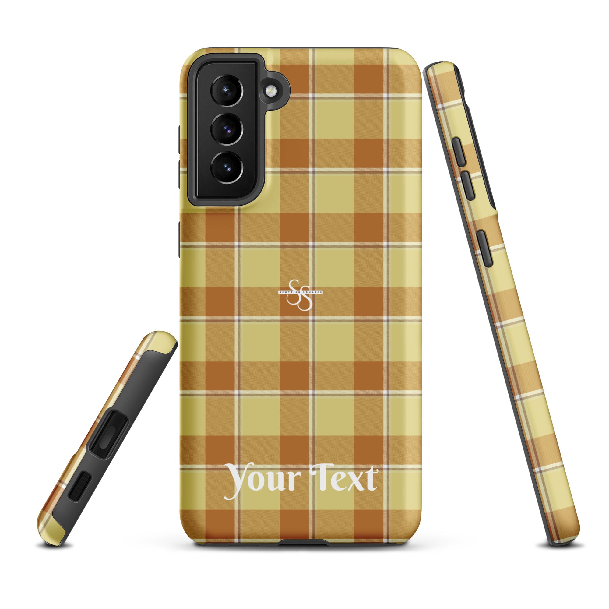 Personalized Zombie and Copper Plaid Samsung Tough Case - Scottish Squares