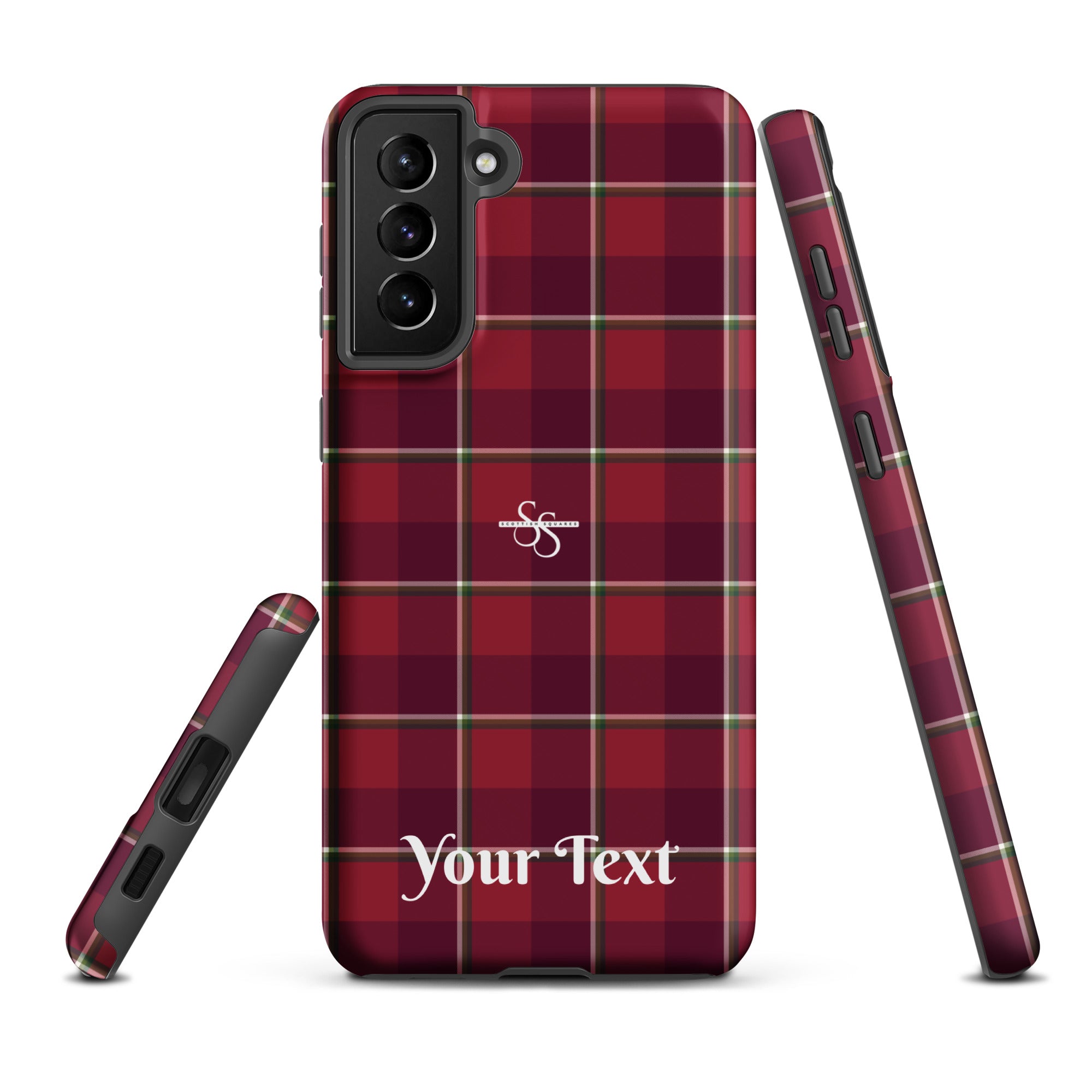 Personalized Old Brick and Cab Sav Plaid Samsung Tough Case - Scottish Squares