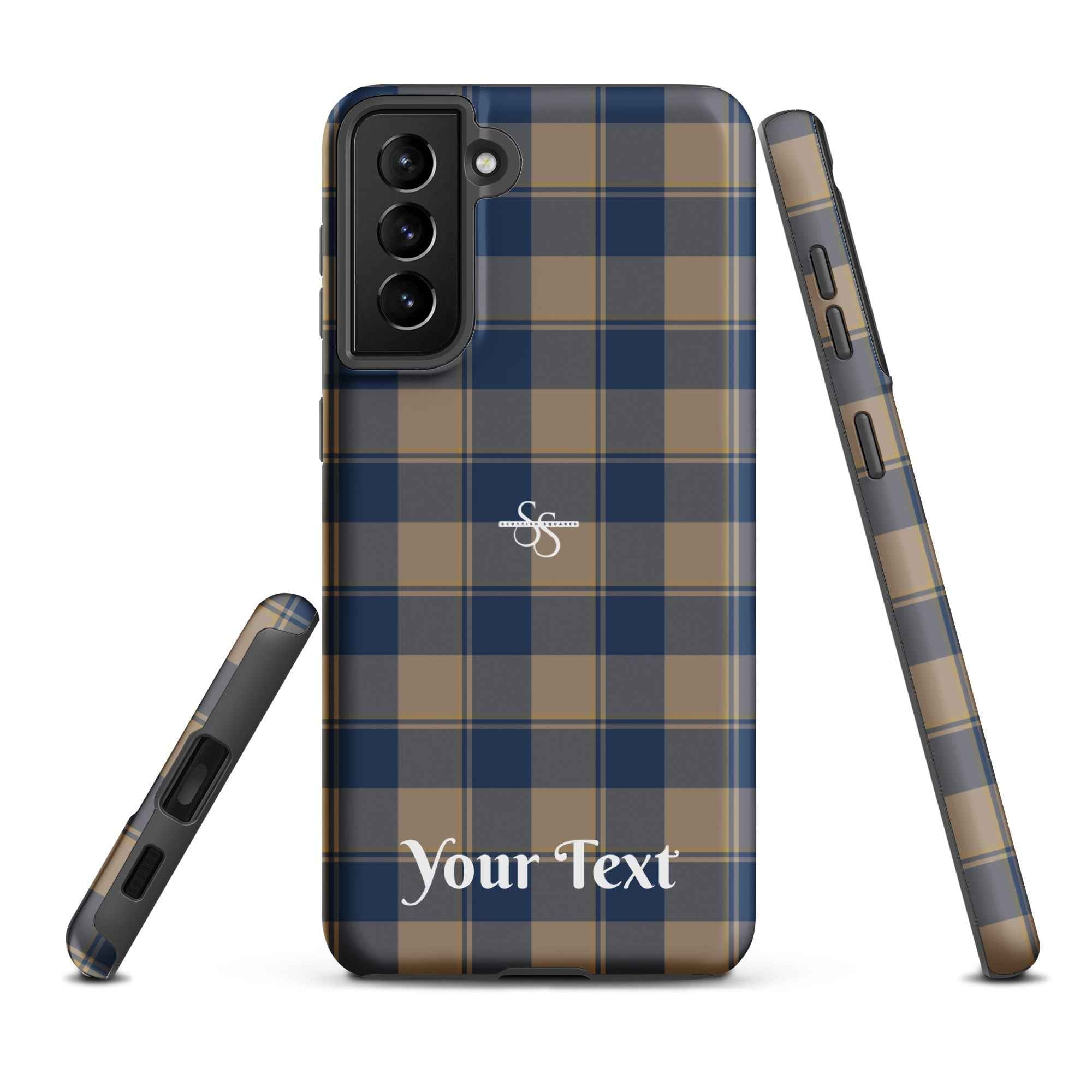Personalized Cello and Donkey Brown Plaid Samsung Tough Case - Scottish Squares