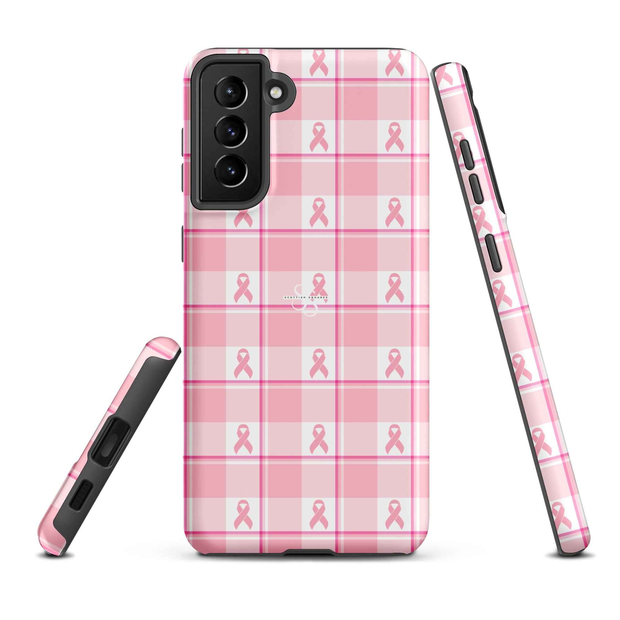 Tough Case for Samsung Breast Cancer Awareness Plaid Samsung Galaxy S21 Plus - Scottish Squares