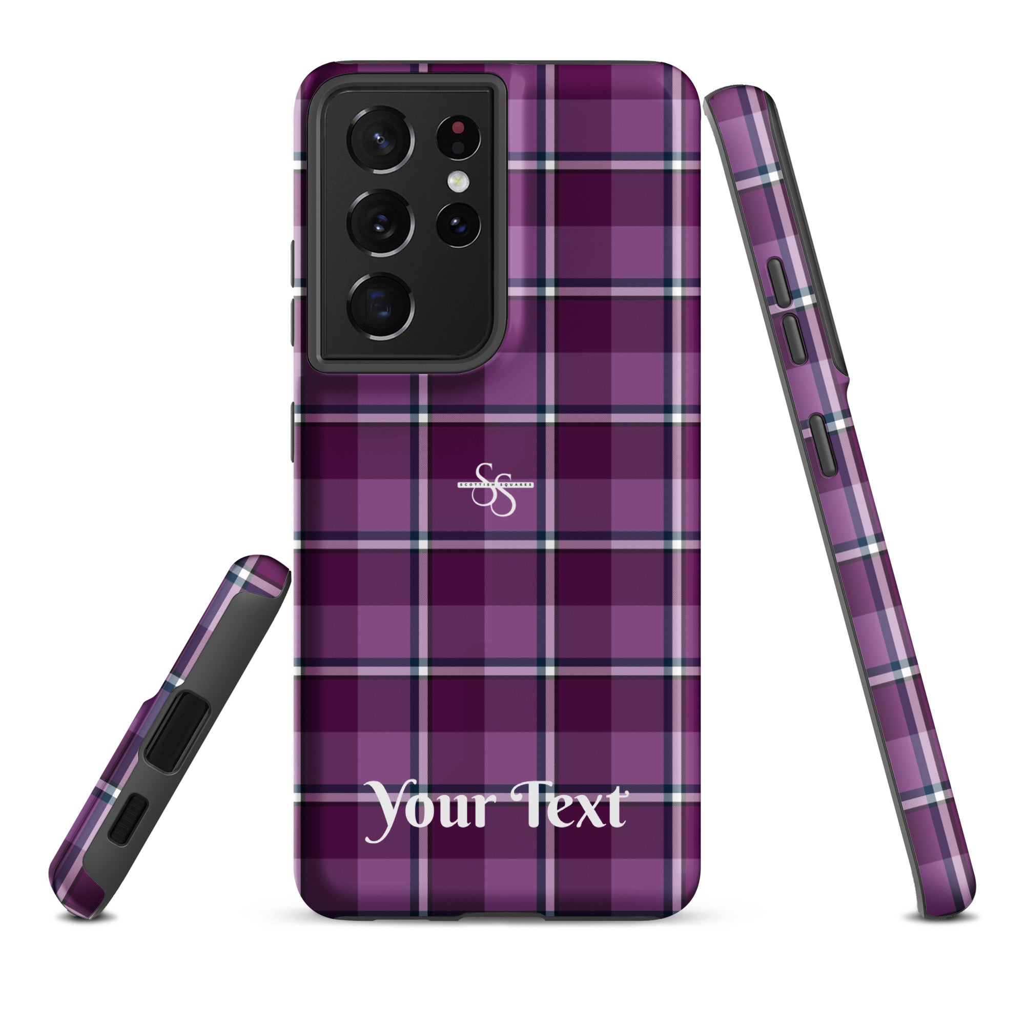 Personalized Purple and Trendy Pink Plaid Samsung Tough Case - Scottish Squares