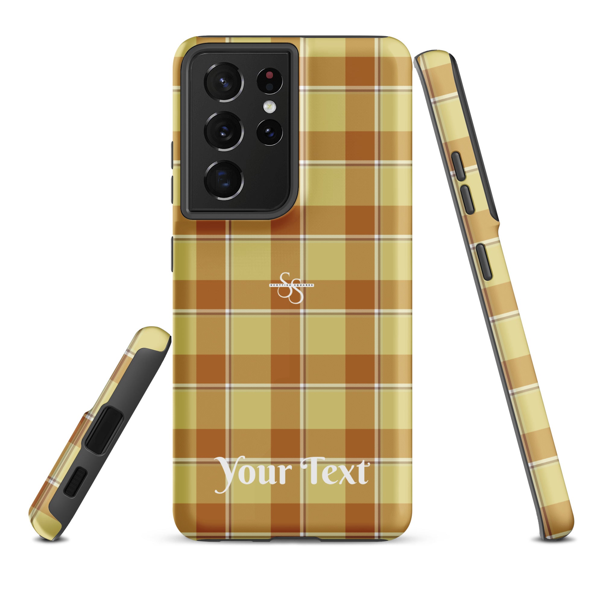 Personalized Zombie and Copper Plaid Samsung Tough Case - Scottish Squares