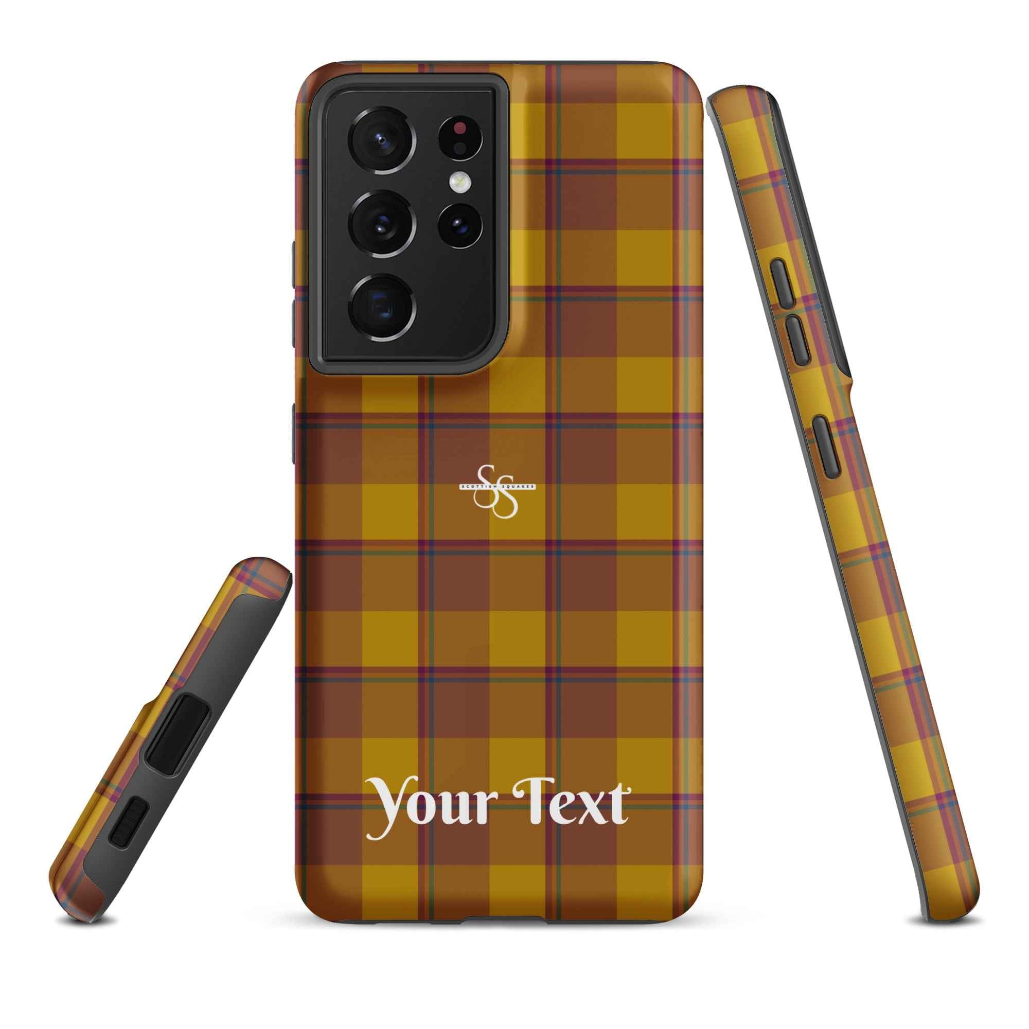 Personalized Potters Clay and Pizza Plaid Samsung Tough Case - Scottish Squares