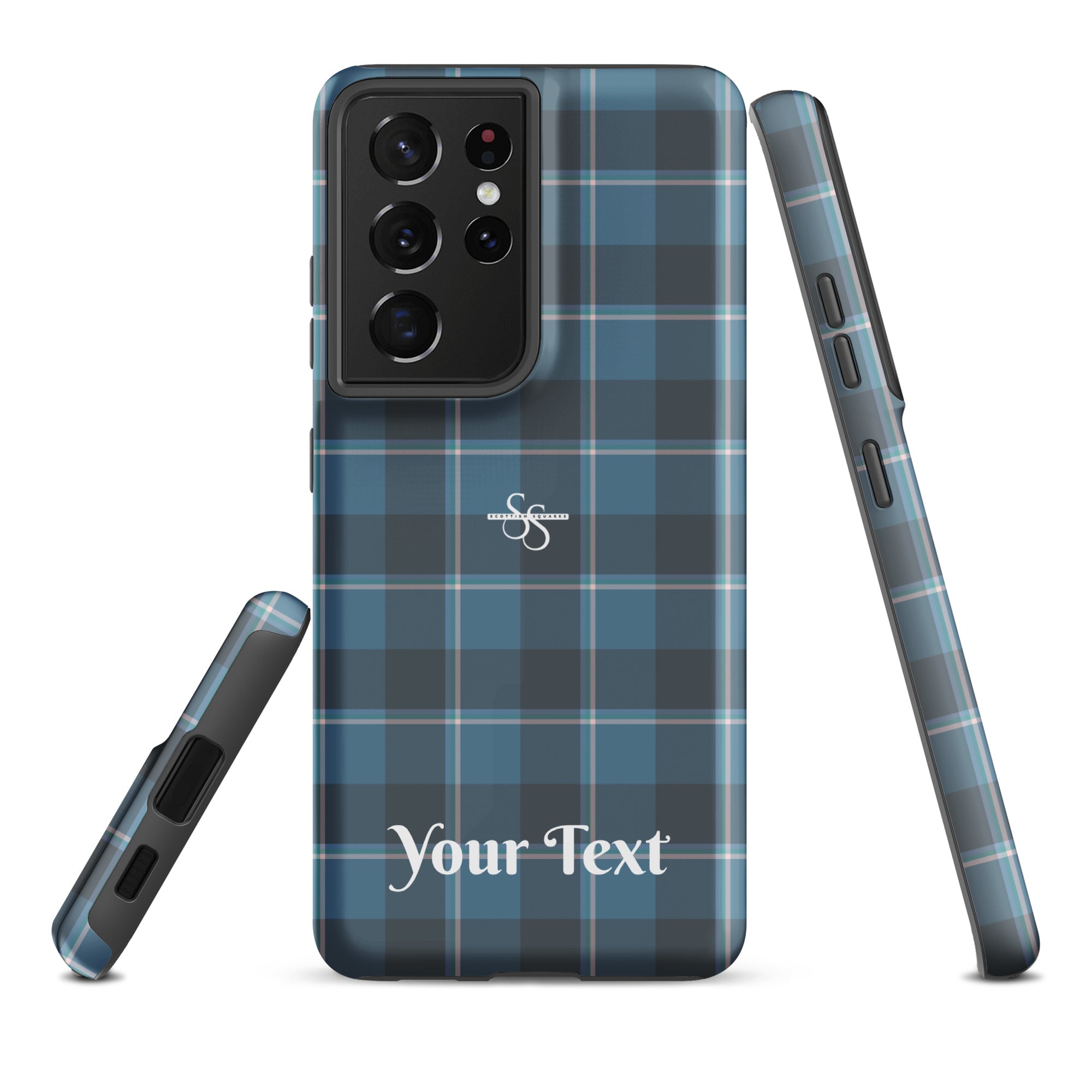 Personalized Hoki and Shuttle Gray Plaid Samsung Tough Case - Scottish Squares